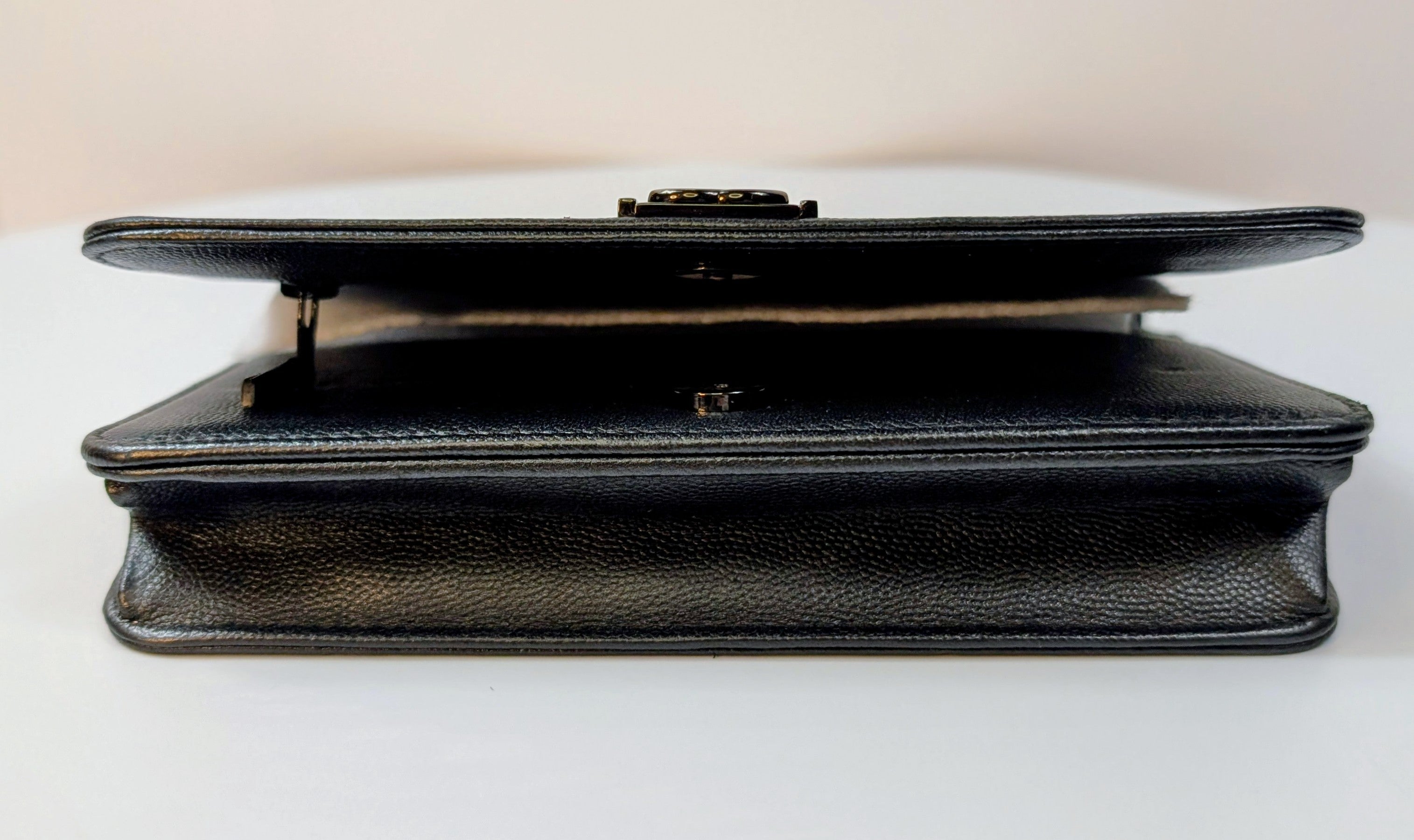 Chanel So Black Quilted Caviar Boy Wallet on Chain (WOC)