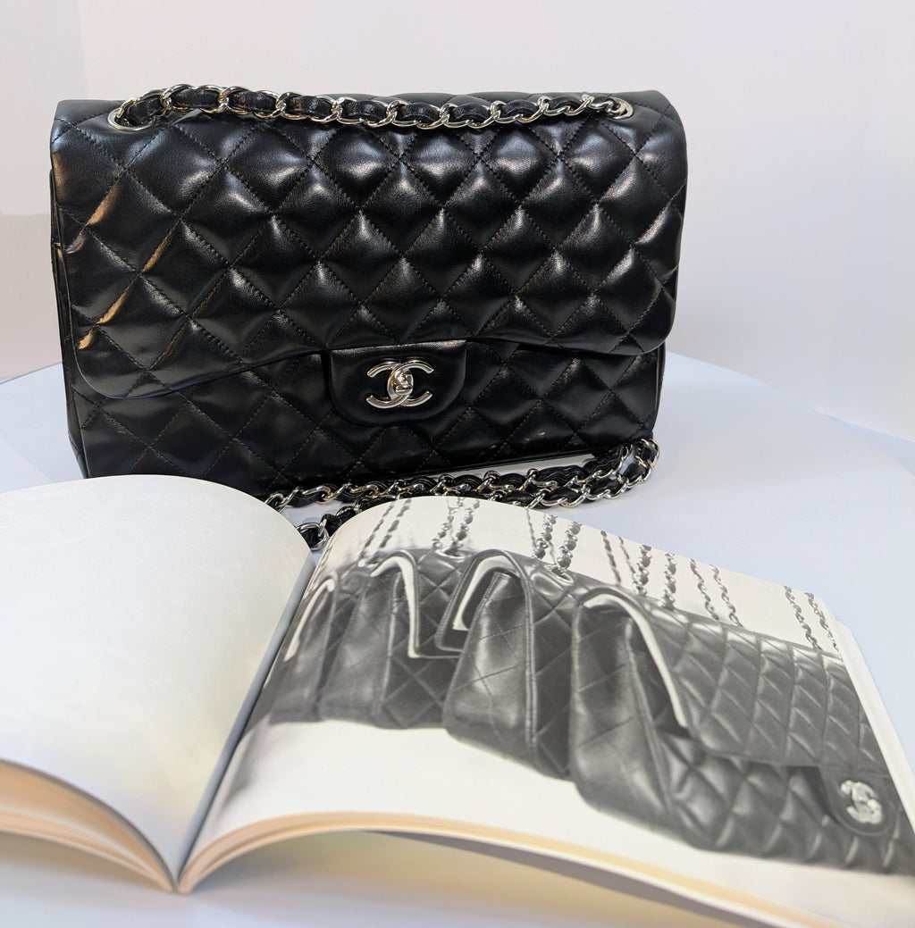 Chanel Black Classic Jumbo Double Flap Lambskin Bag