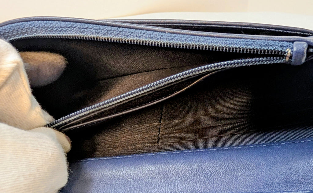 Chanel Bicolor Black and Navy Quilted Lambskin Wallet on Chain (WOC)
