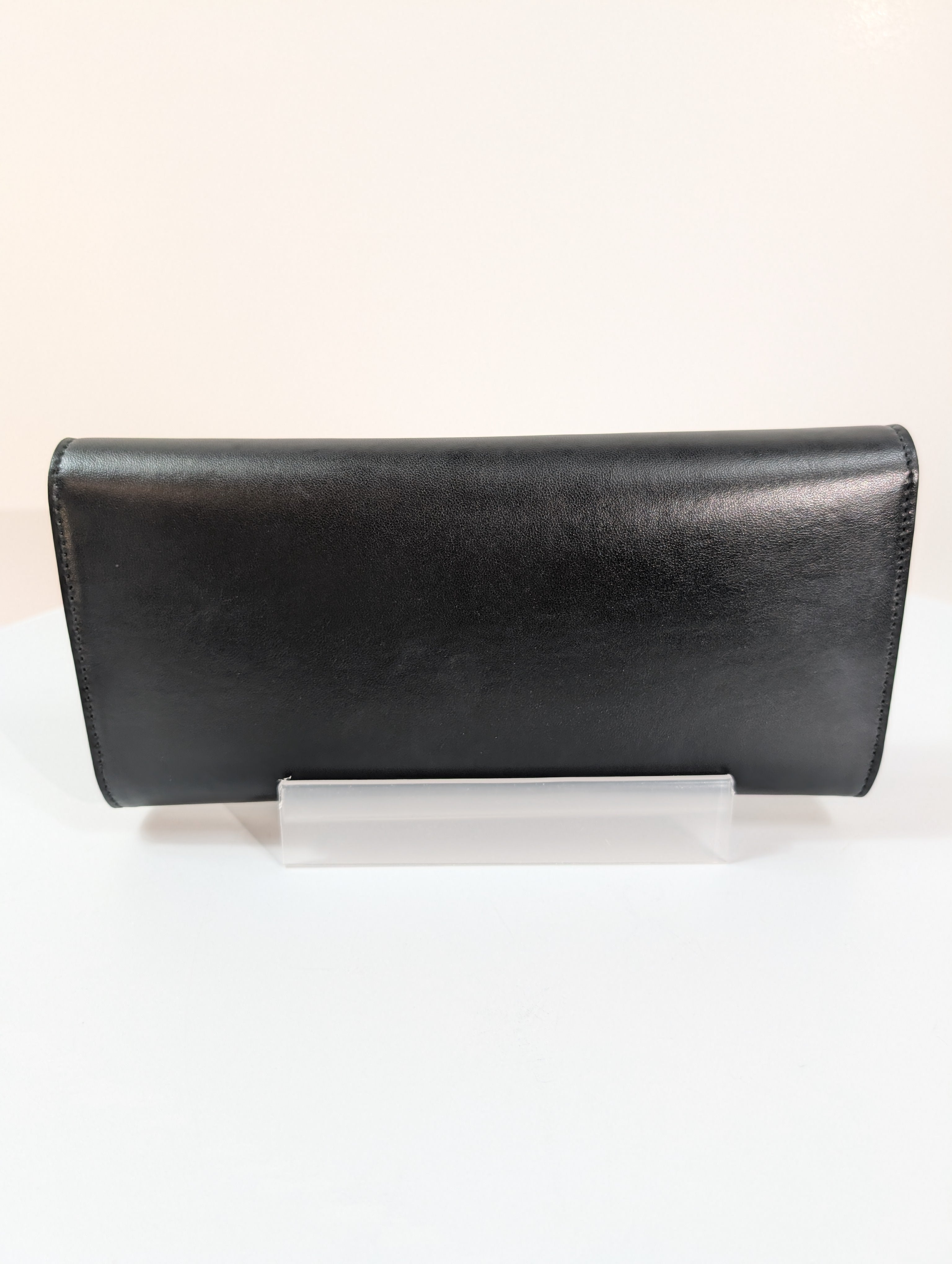 Gucci Black Rajah Broadway Smooth Leather Jeweled Tiger Head Clutch