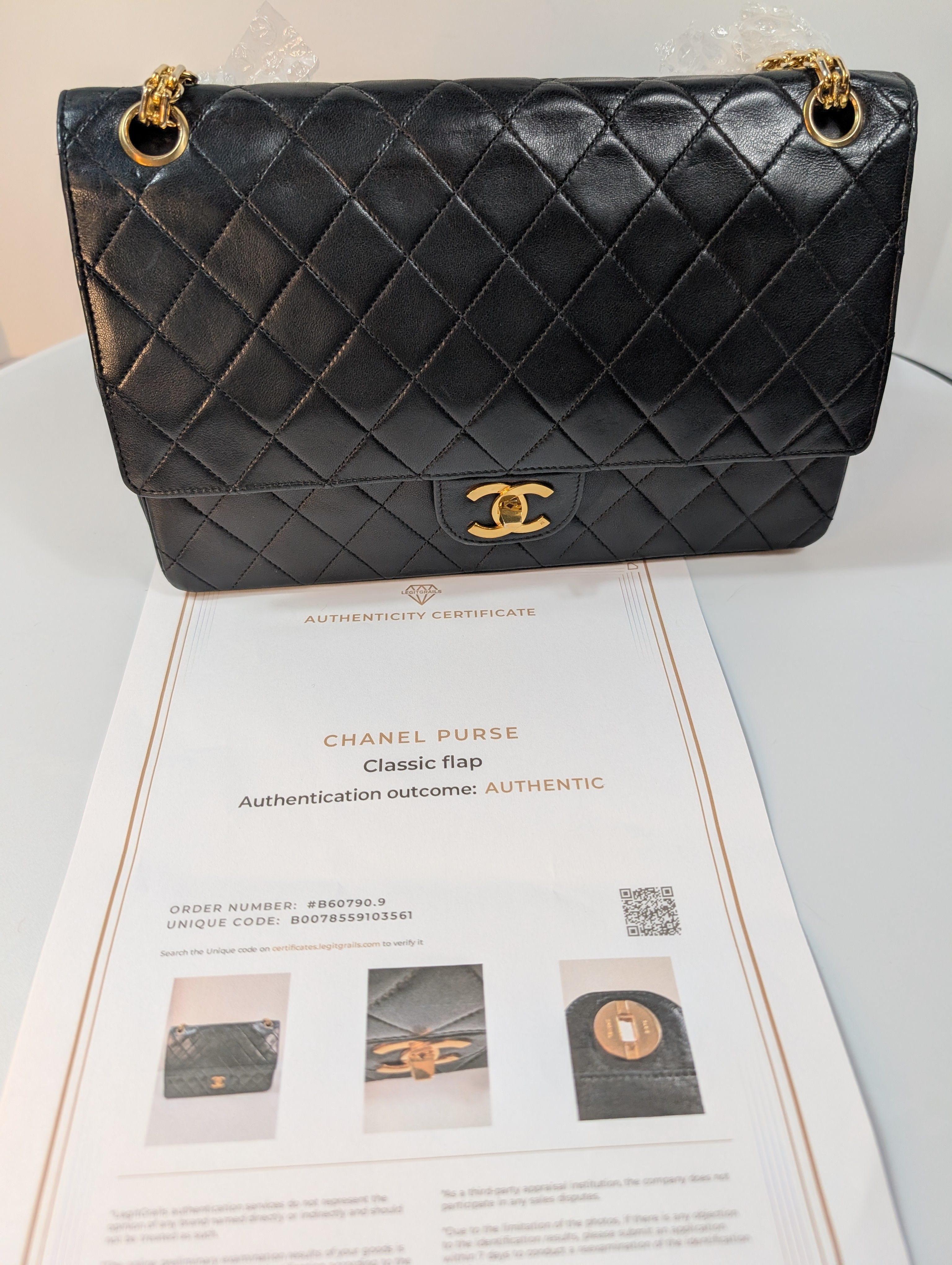 Chanel Rare Vintage Classic Black Lambskin Double Flap (1985)