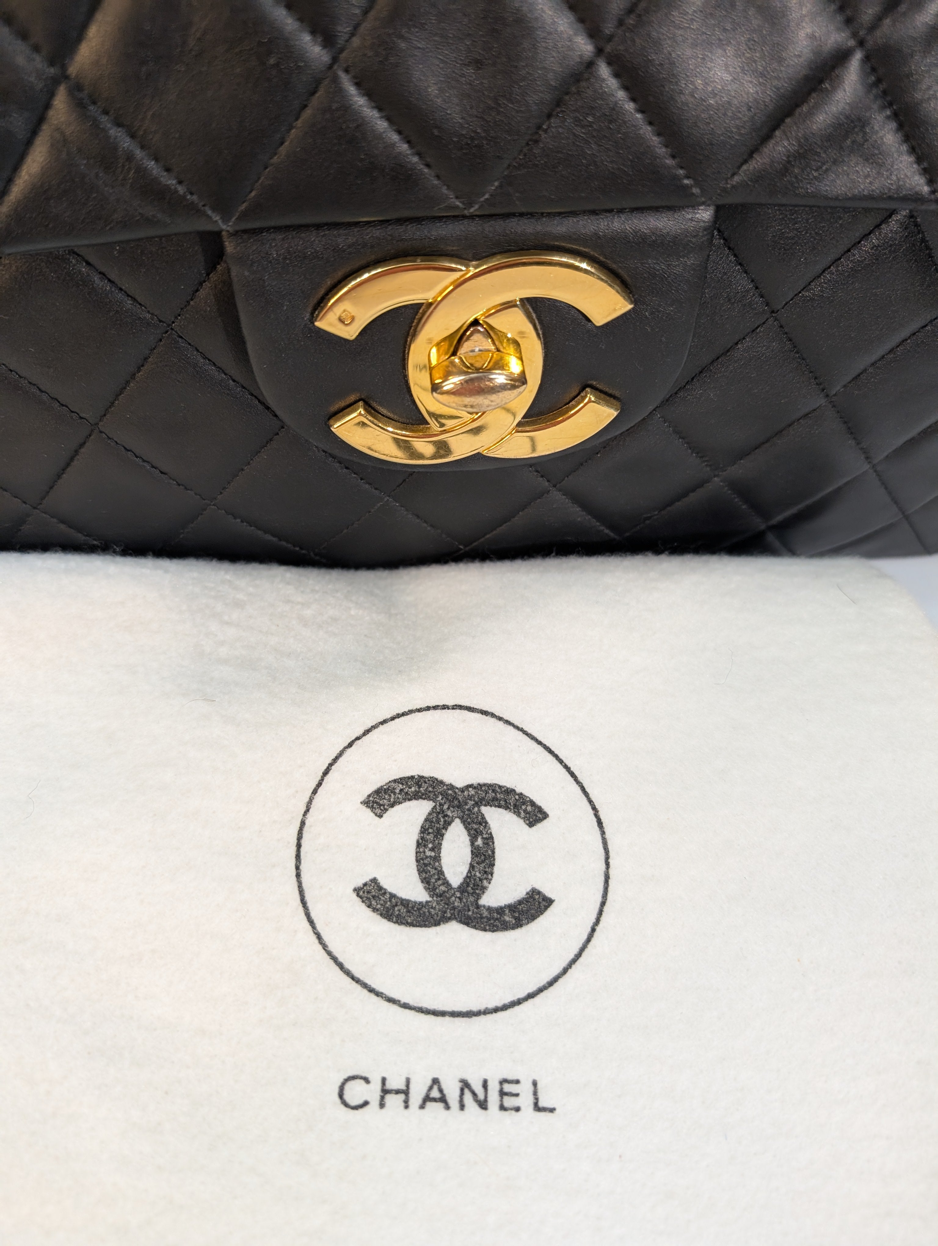 Chanel Vintage Black Series 3 Classic Maxi Calfskin Single Flap Bag