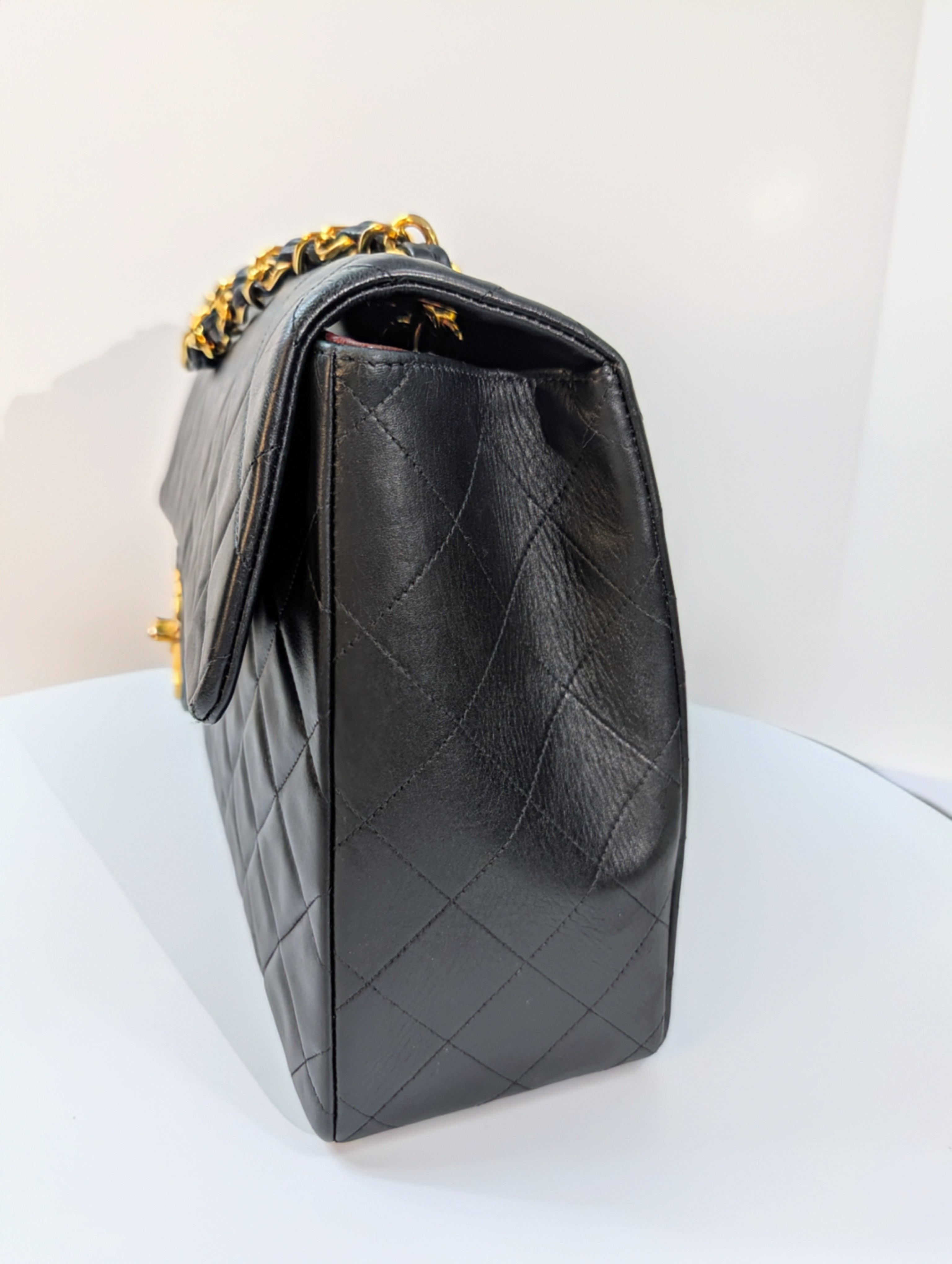 Chanel Vintage Black Series 3 Classic Maxi Calfskin Single Flap Bag