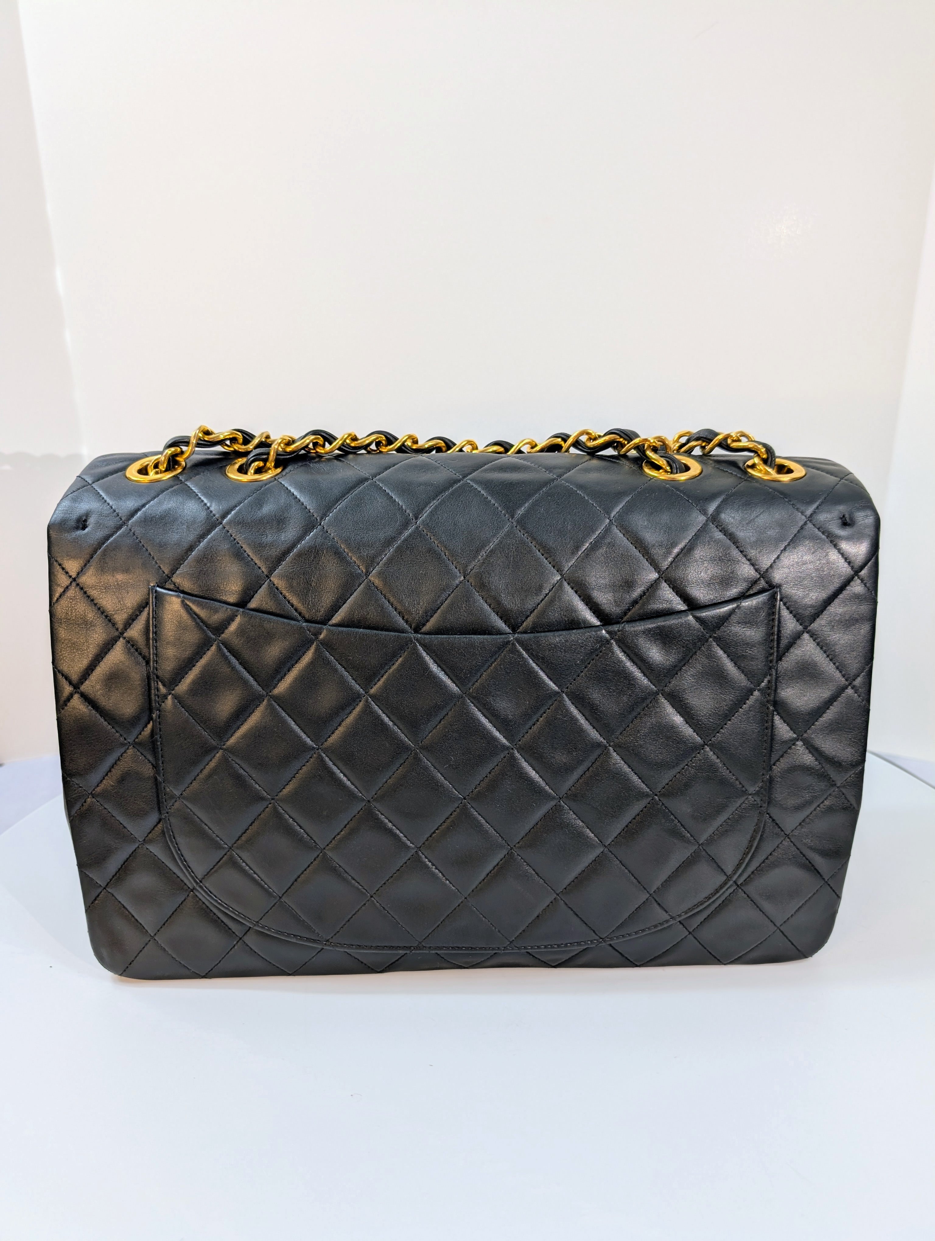 Chanel Vintage Black Series 3 Classic Maxi Calfskin Single Flap Bag