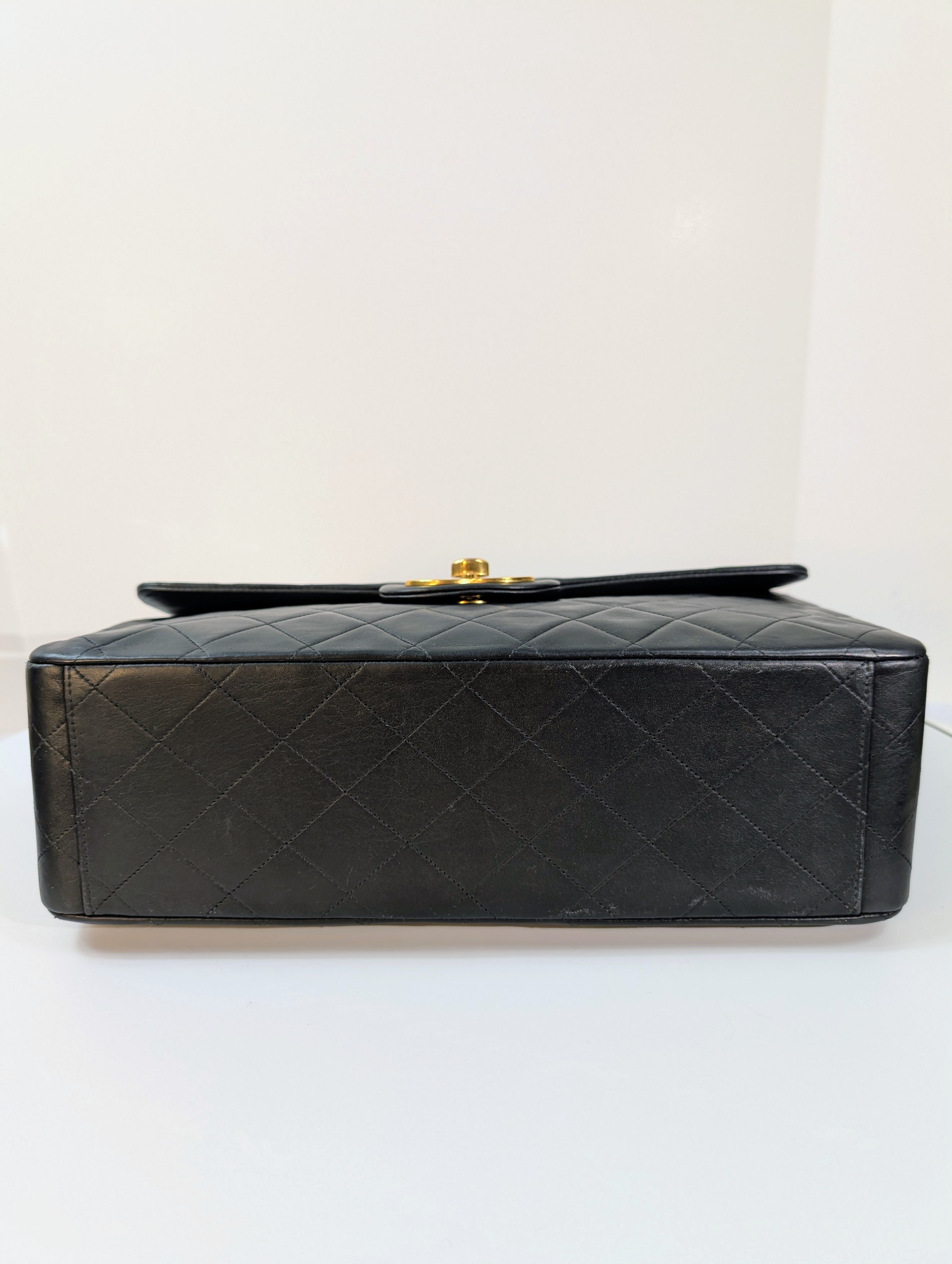 Chanel Vintage Black Series 3 Classic Maxi Calfskin Single Flap Bag