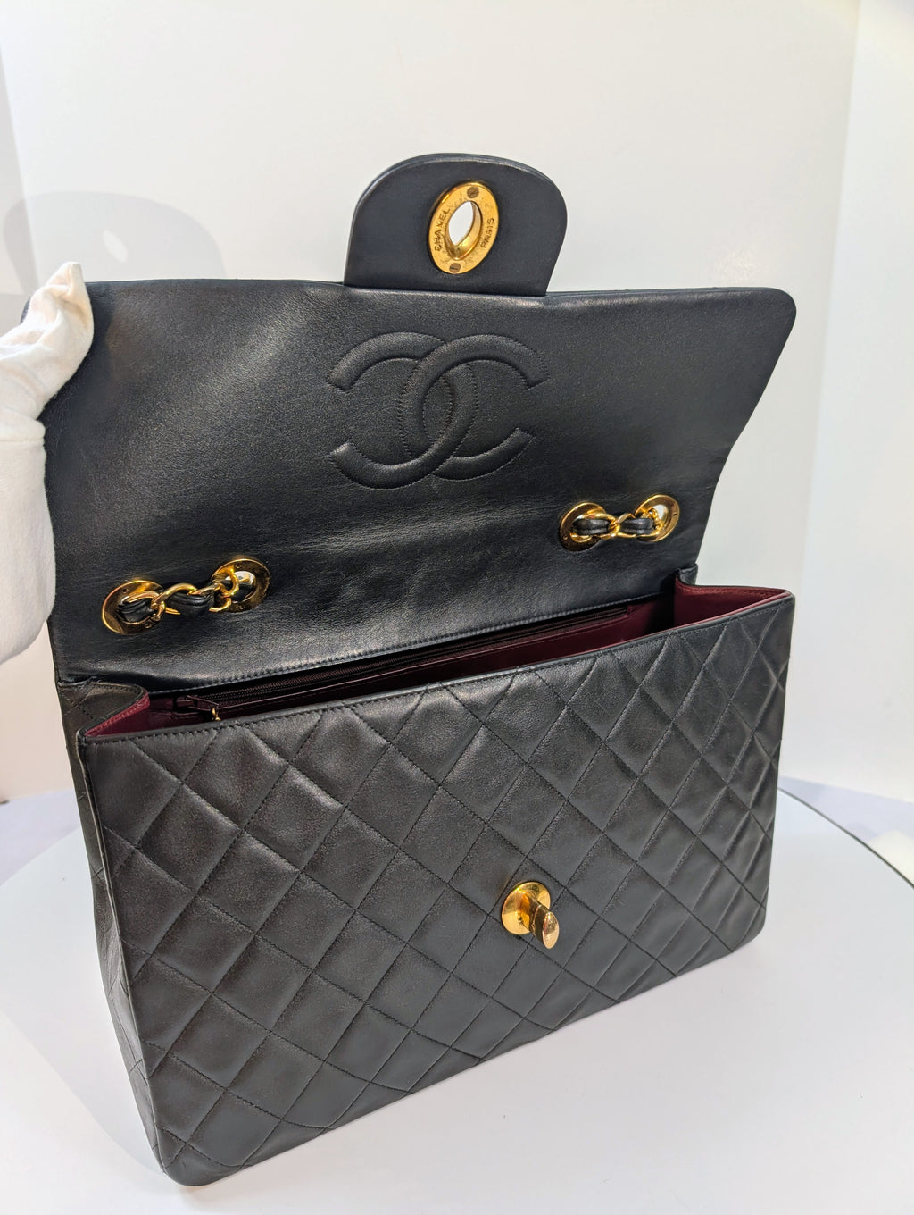 Chanel Vintage Black Series 3 Classic Maxi Calfskin Single Flap Bag