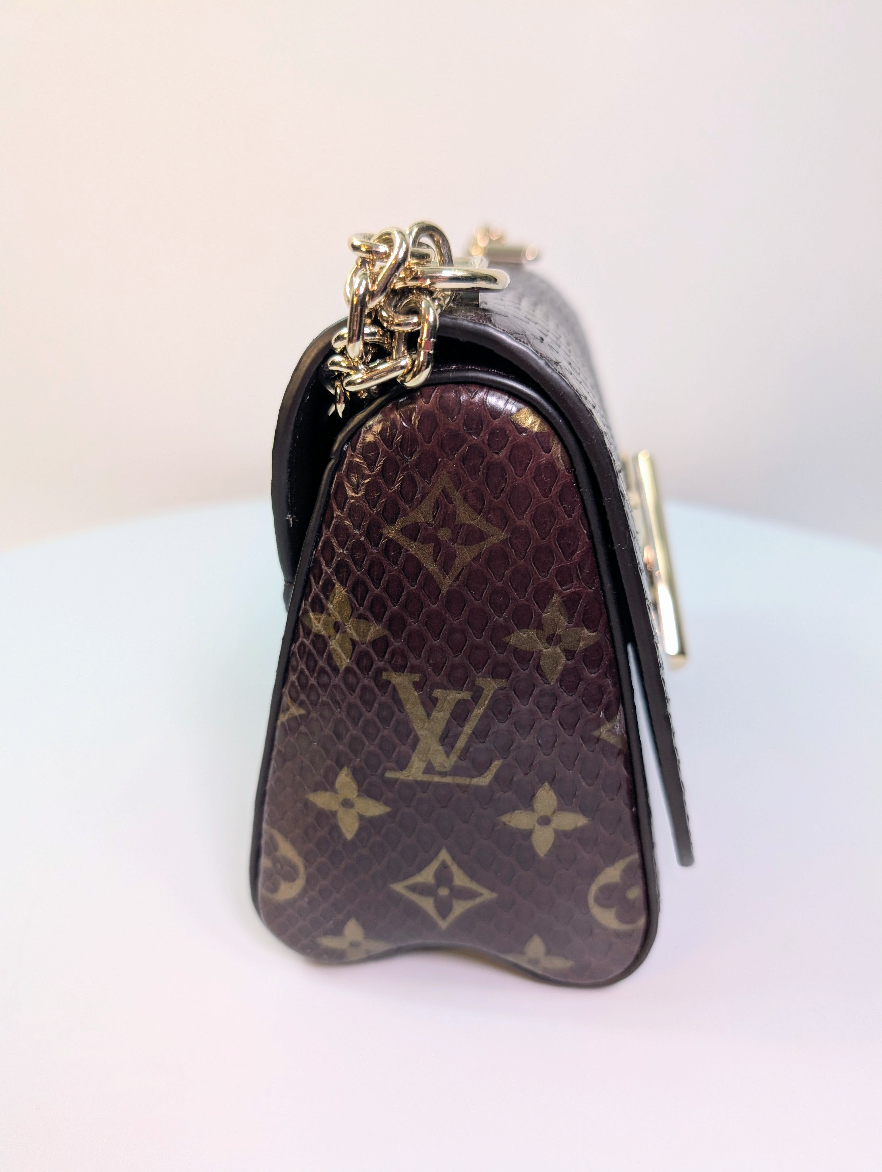 Louis Vuitton Brown Glazed Python Monogram Twist PM Bag