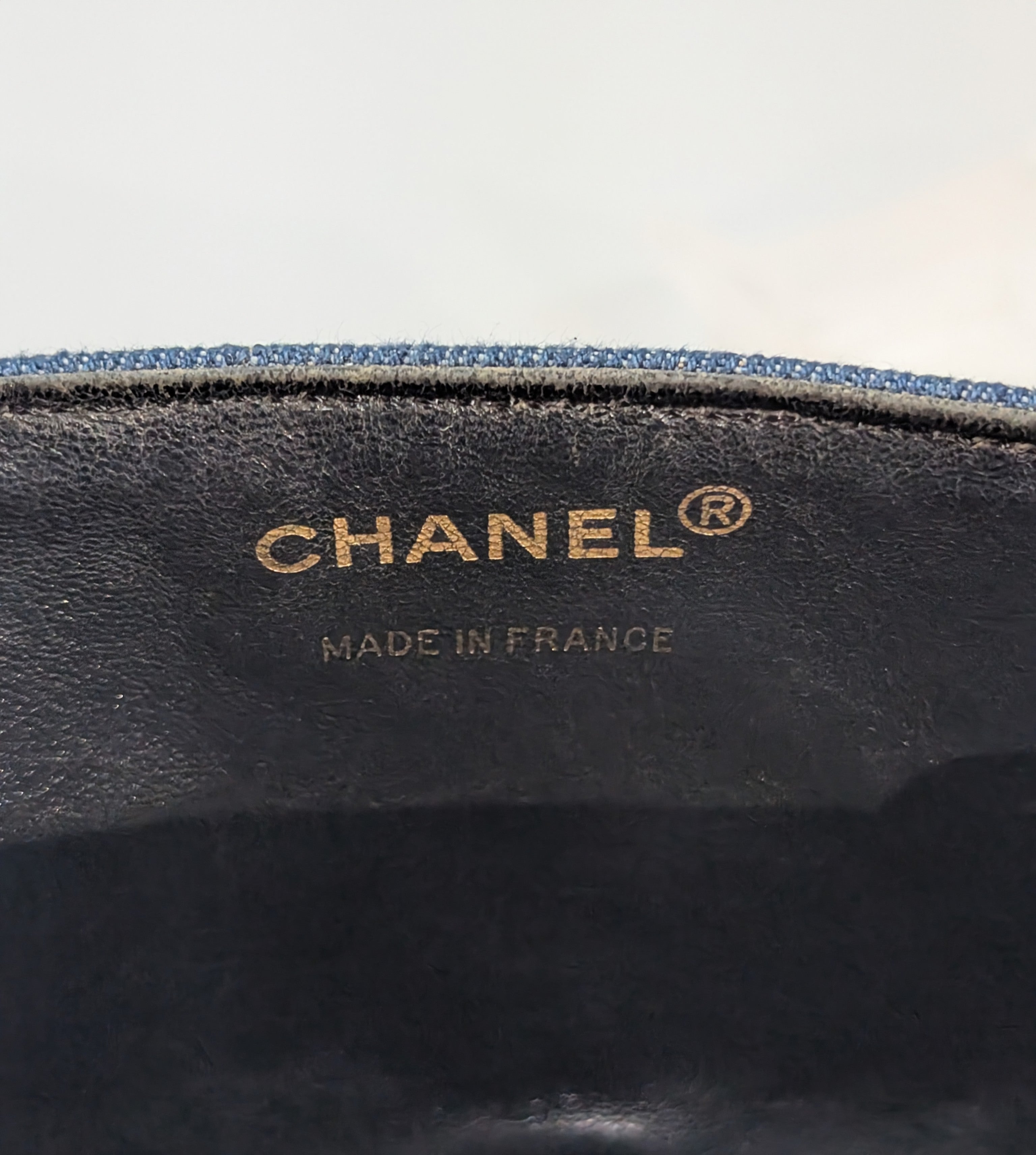 Chanel Vintage Classic Blue Denim Quilted Medium Full Flap Bag