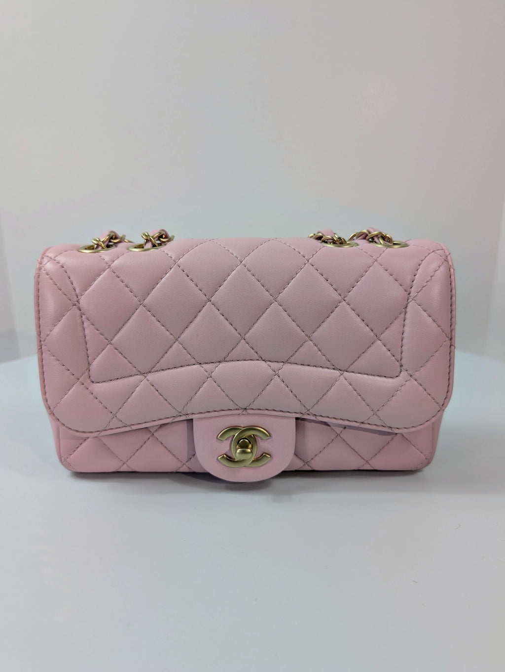 Chanel Light Pink Rose Mademoiselle Mini Rectangular Classic Flap Bag