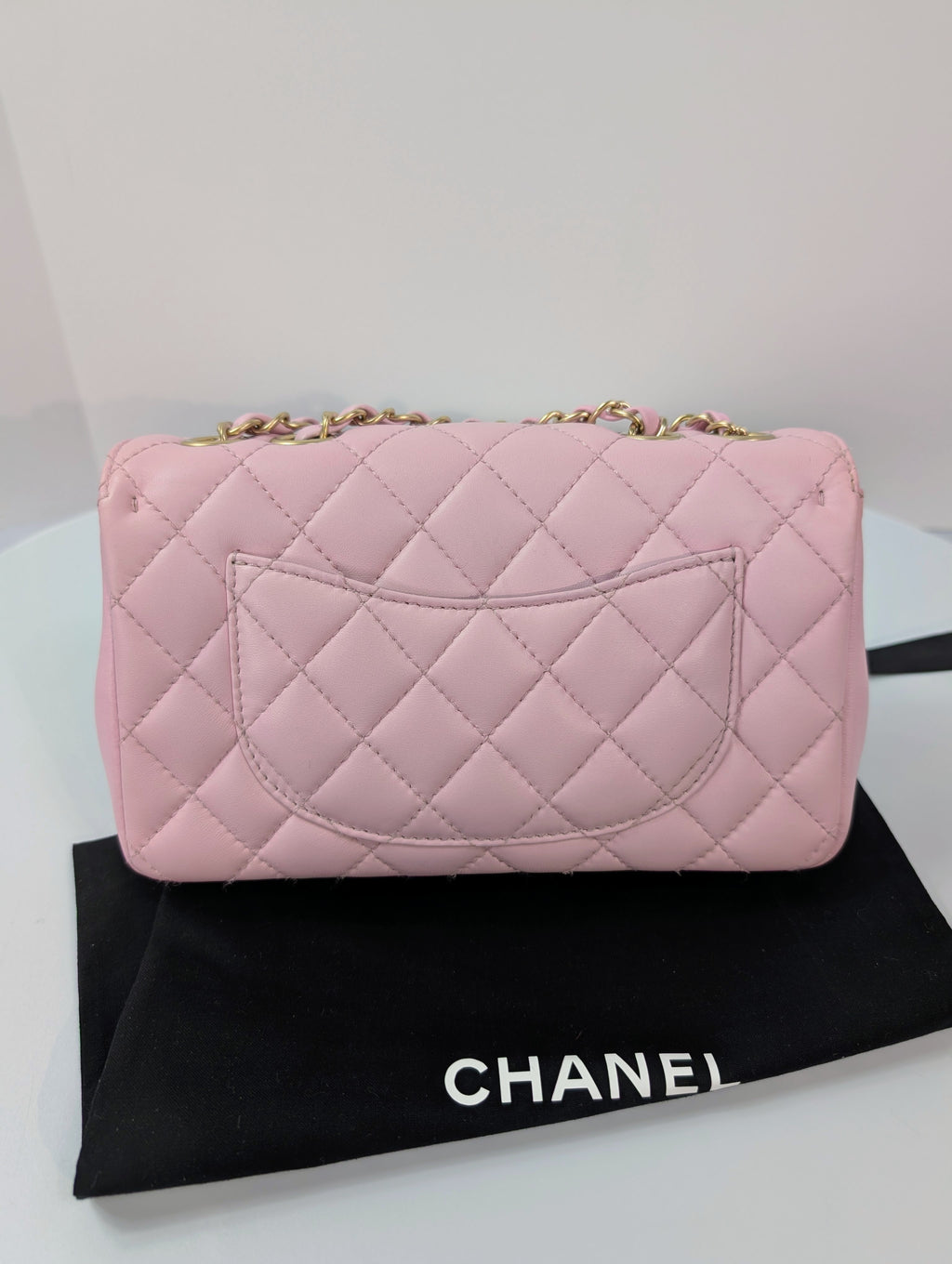 Chanel Light Pink Rose Mademoiselle Mini Rectangular Classic Flap Bag
