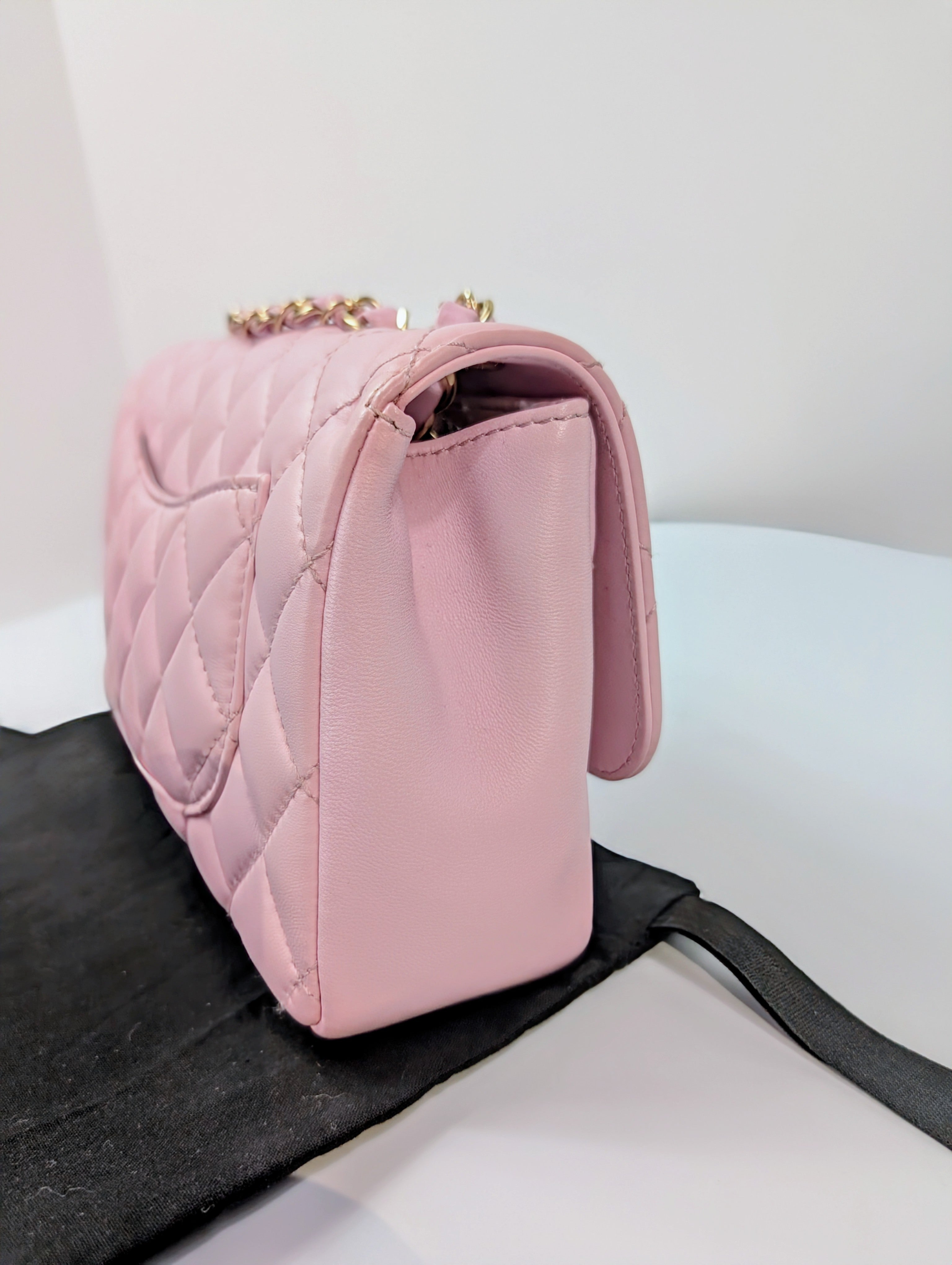 Chanel Light Pink Rose Mademoiselle Mini Rectangular Classic Flap Bag