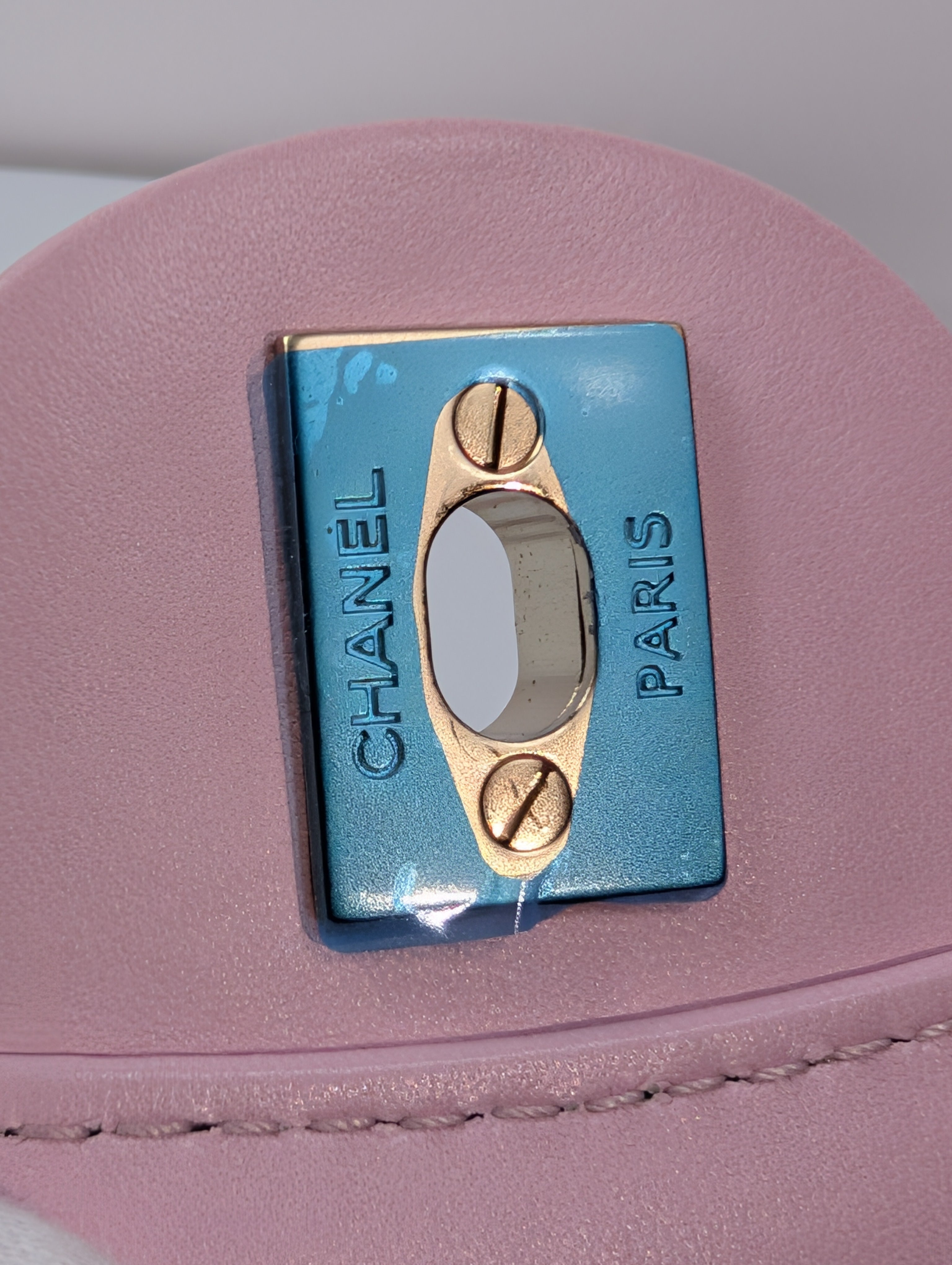 Chanel Light Pink Rose Mademoiselle Mini Rectangular Classic Flap Bag