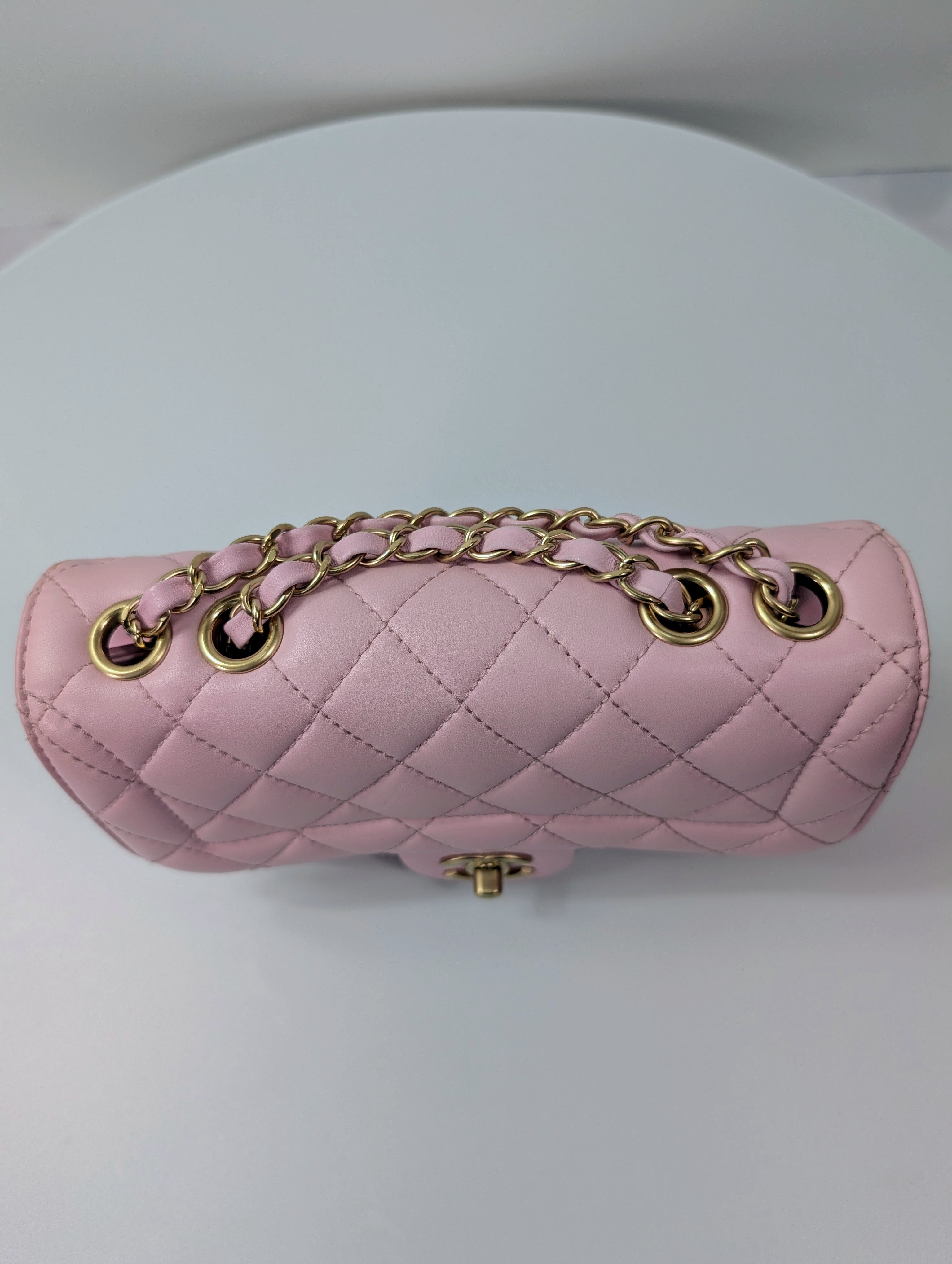 Chanel Light Pink Rose Mademoiselle Mini Rectangular Classic Flap Bag