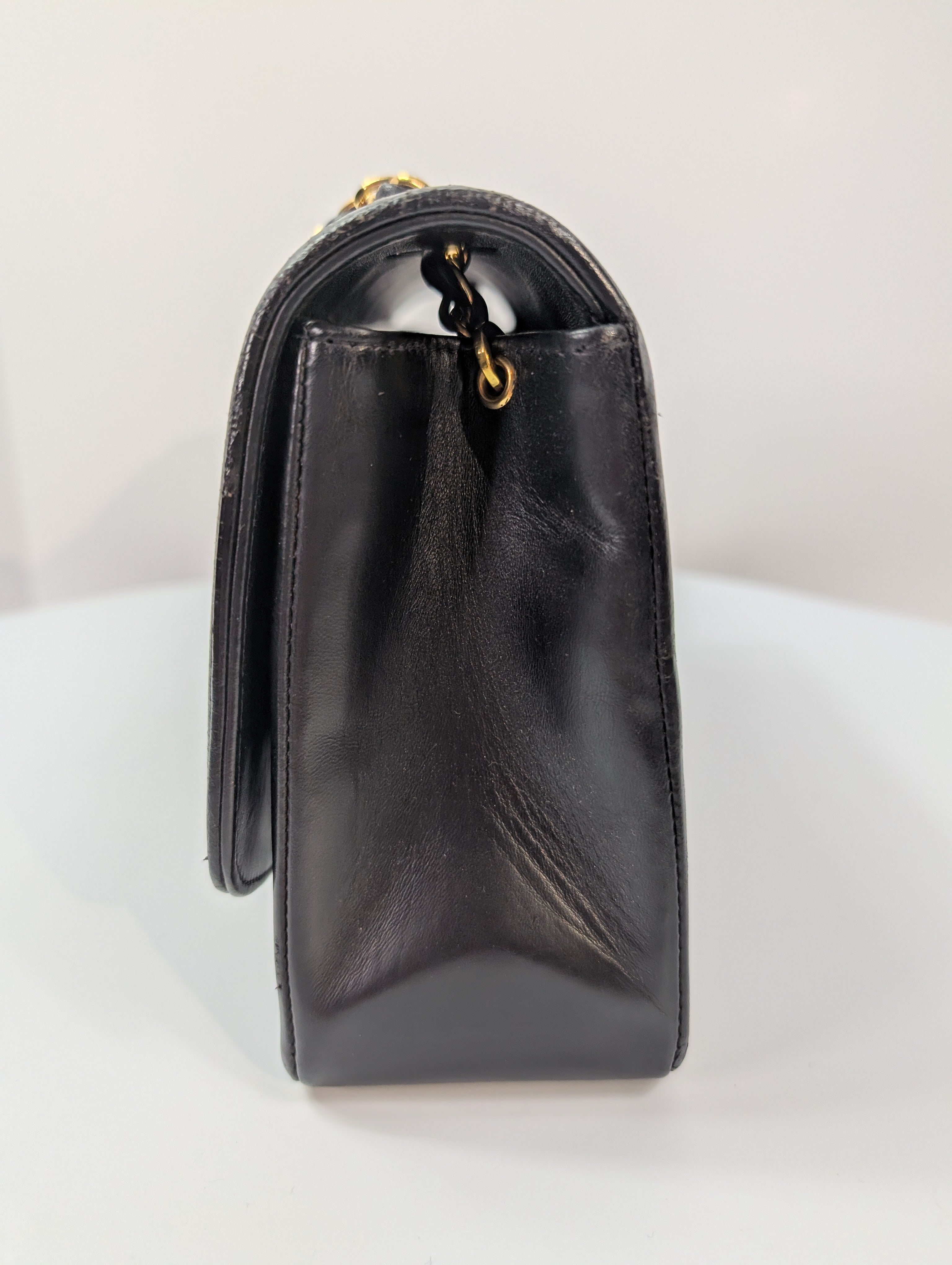 Chanel Vintage 3-Series Black Quilted Lambskin Diana Single Flap Bag
