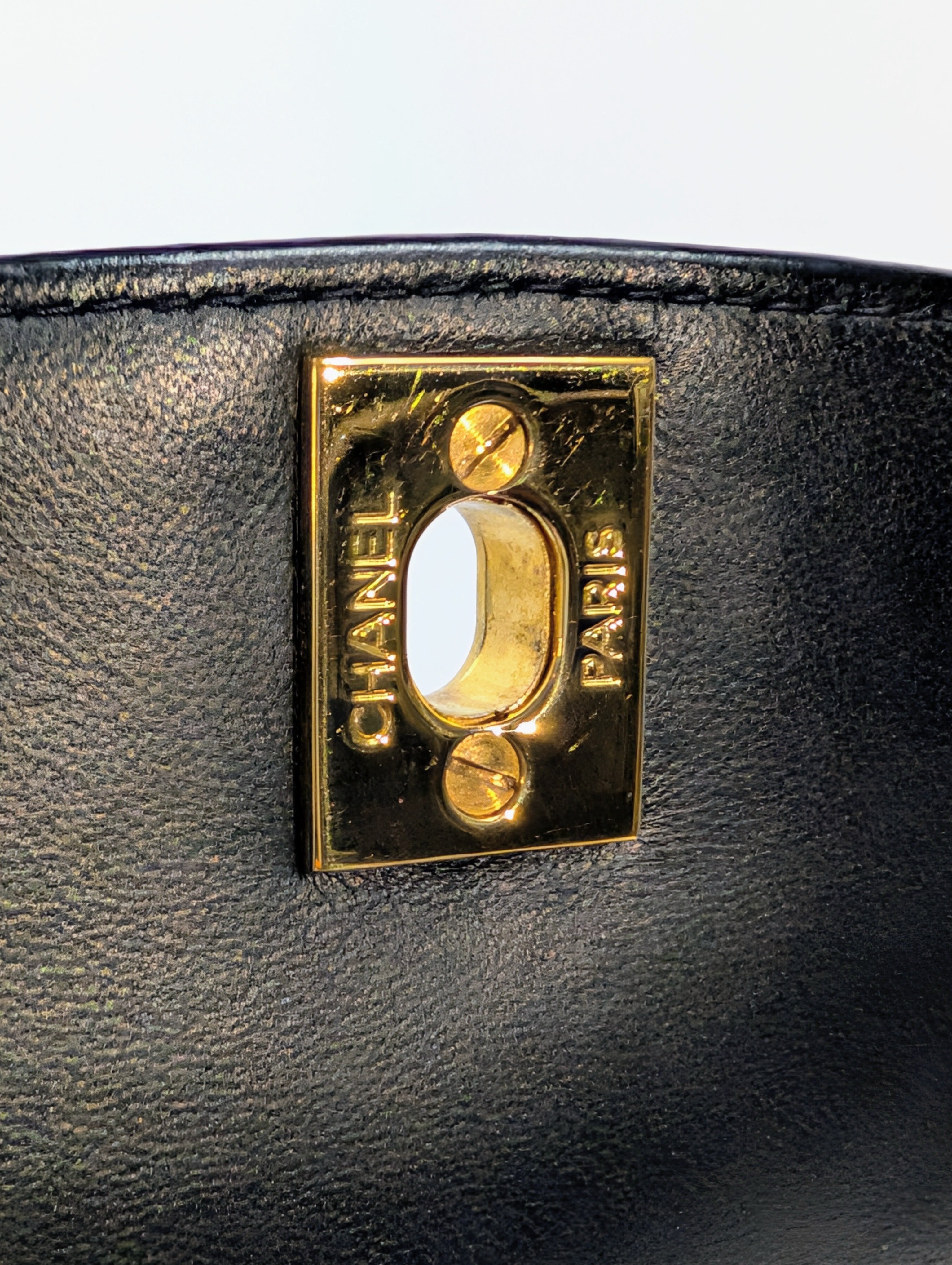 Chanel Vintage 3-Series Black Quilted Lambskin Diana Single Flap Bag