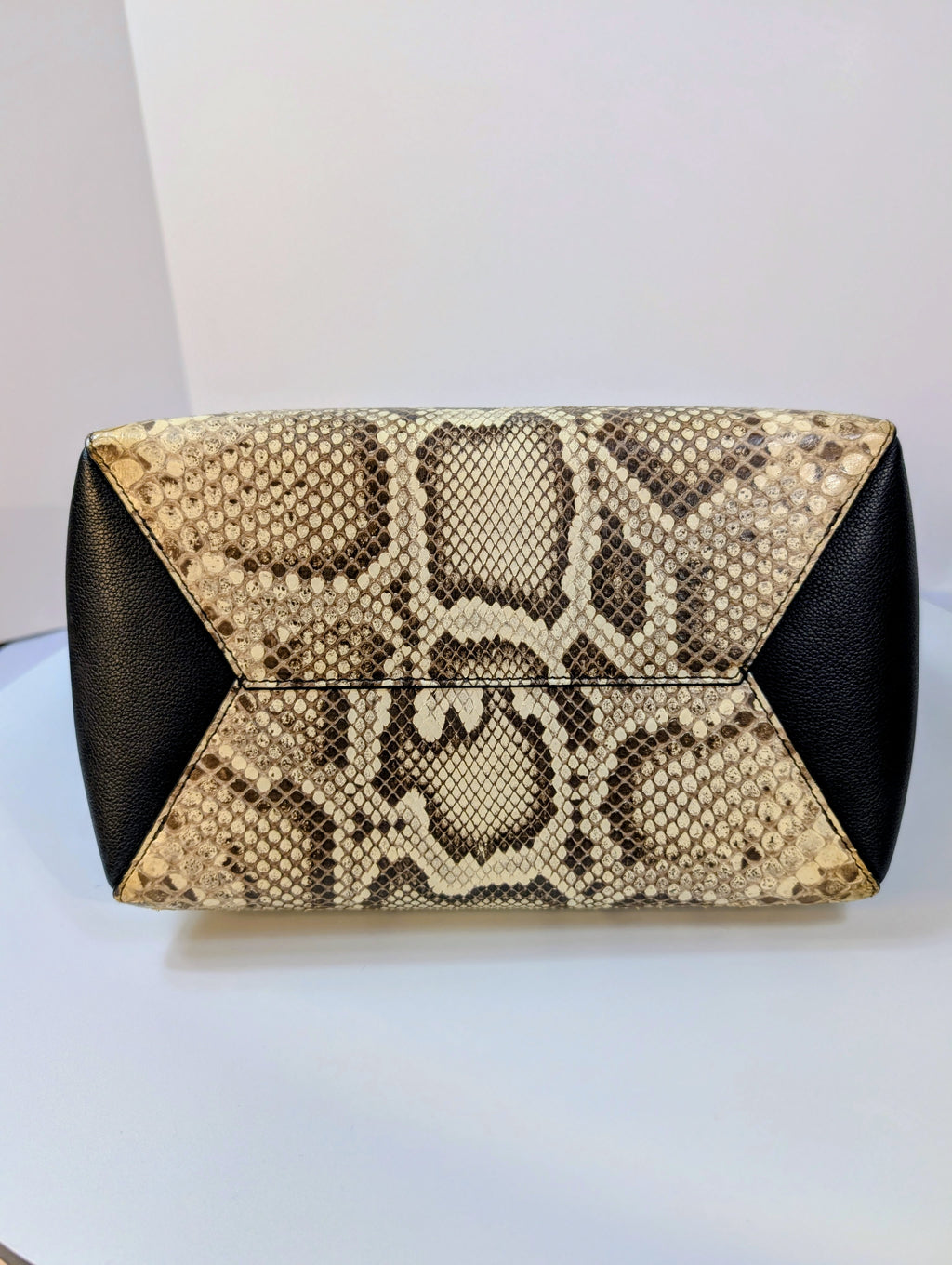 Louis Vuitton Black Grained Leather and Python Lockme Cabas Tote Bag