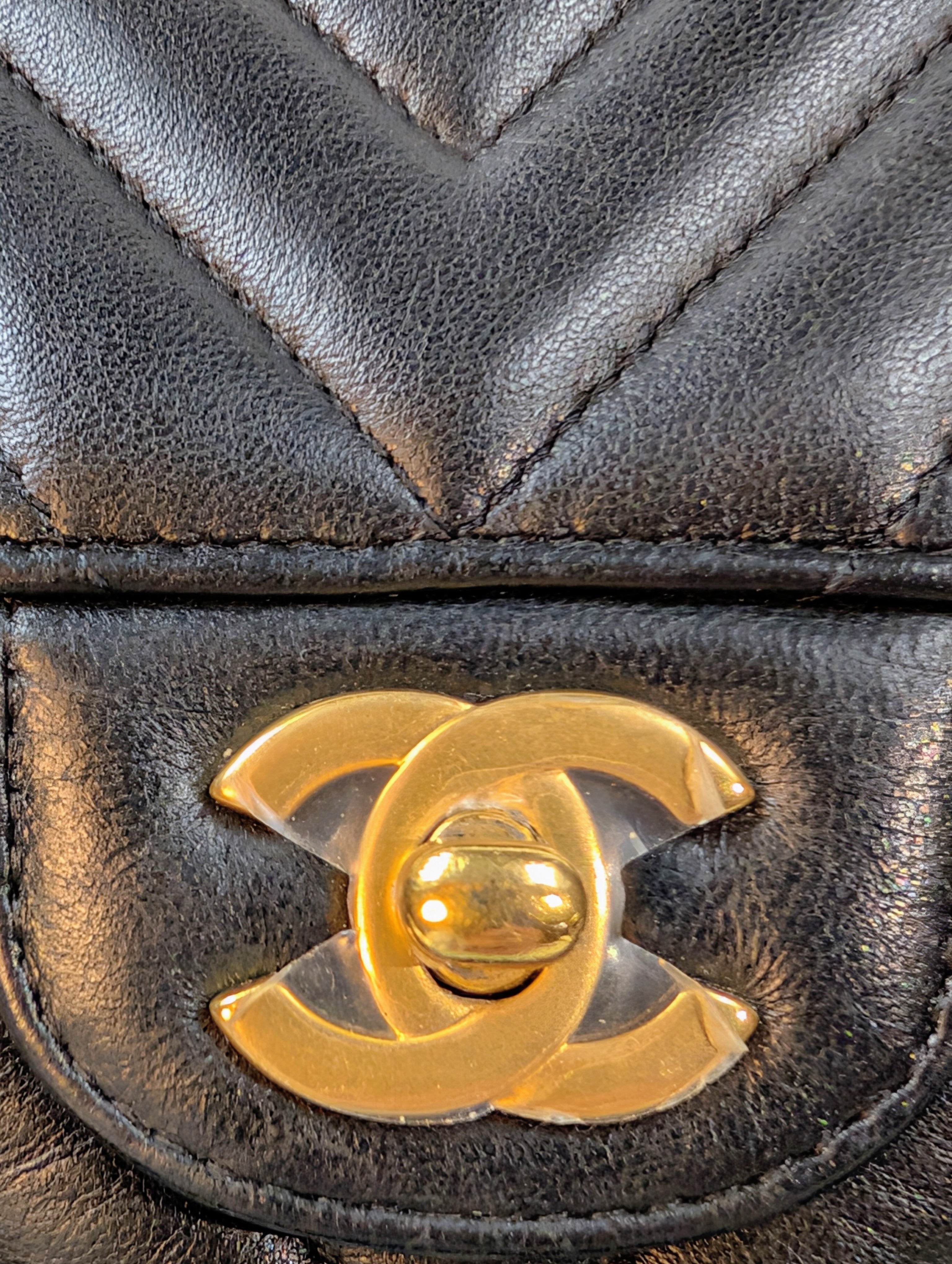 Chanel Black Classic Mini Chevron Quilted Lambskin Flap Bag