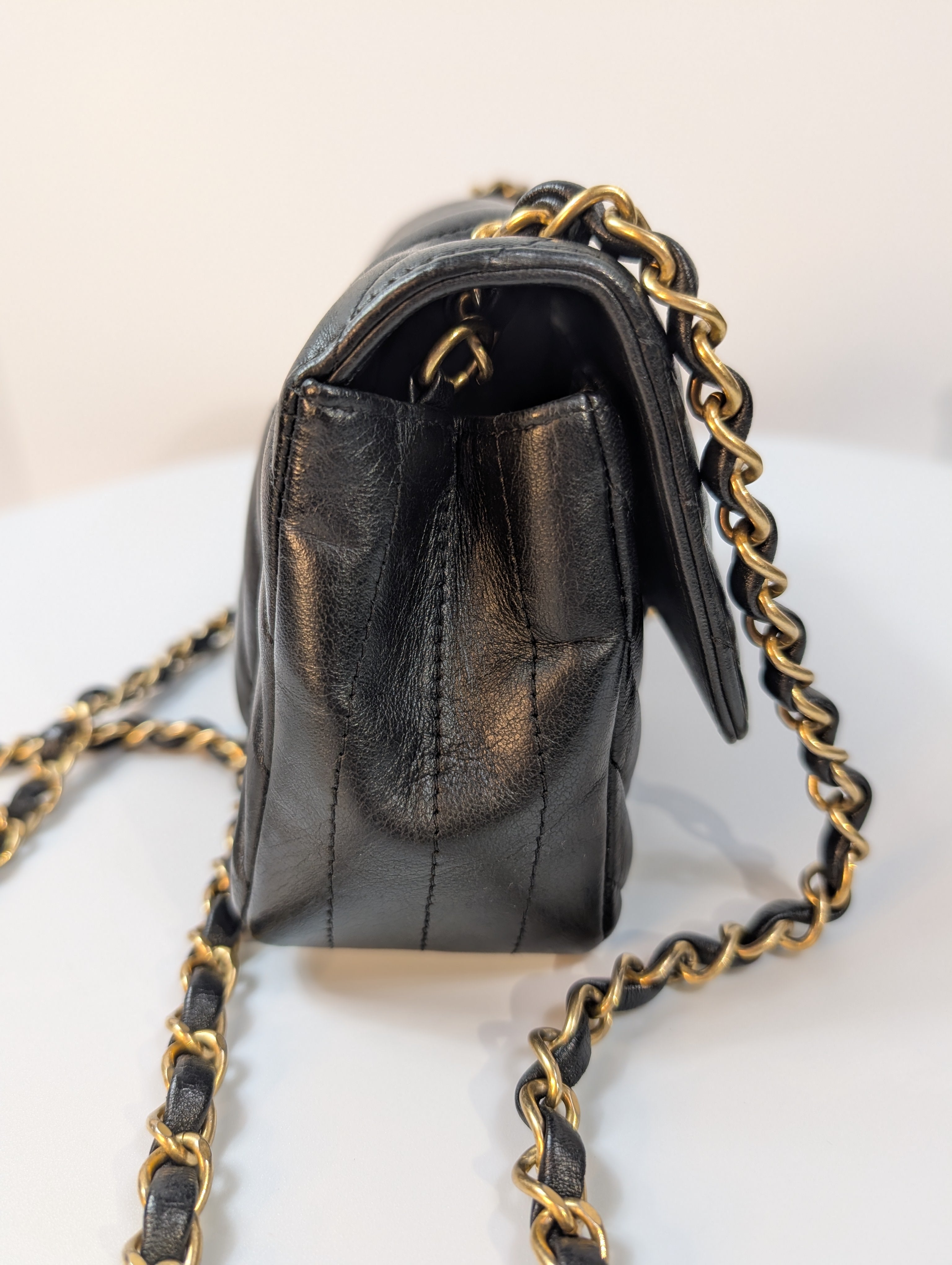 Chanel Black Classic Mini Chevron Quilted Lambskin Flap Bag