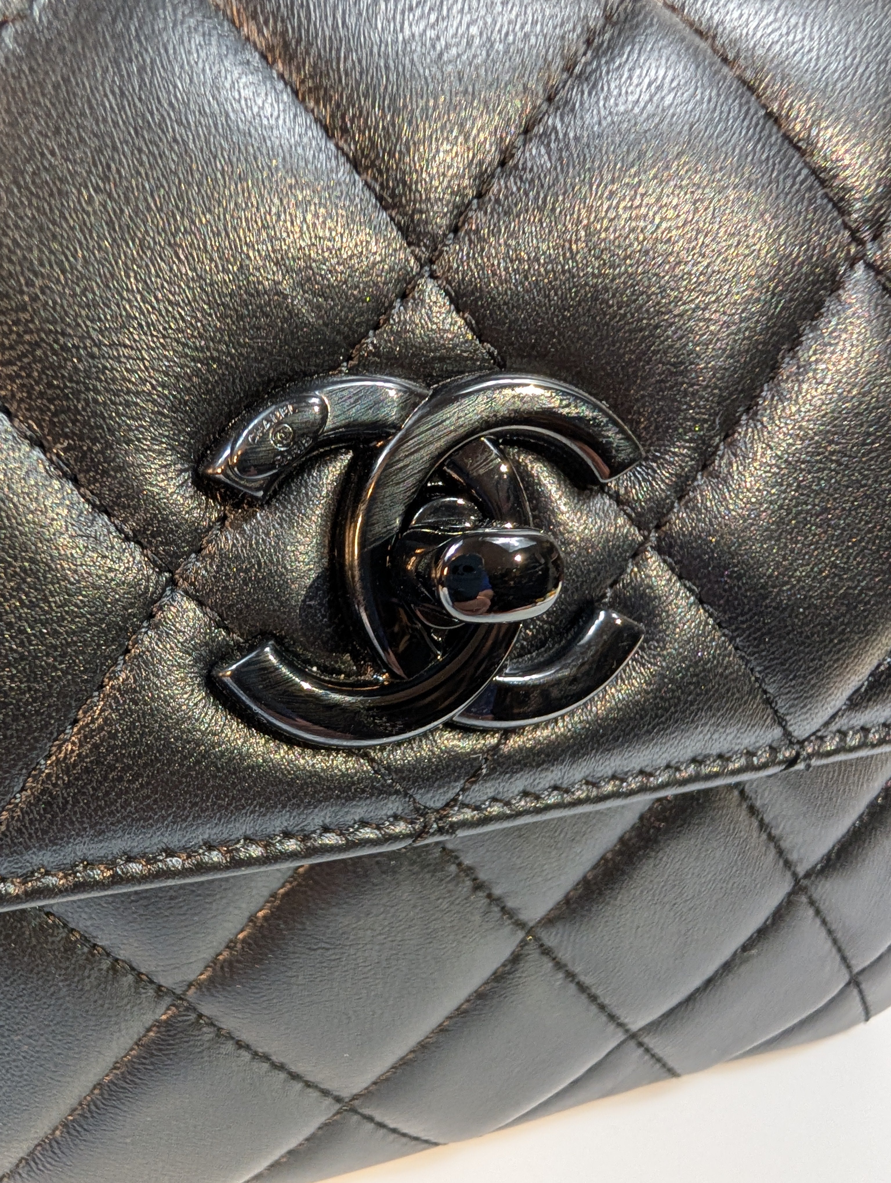 Chanel So Black Quilted Small Trendy Top Handle Flap Bag