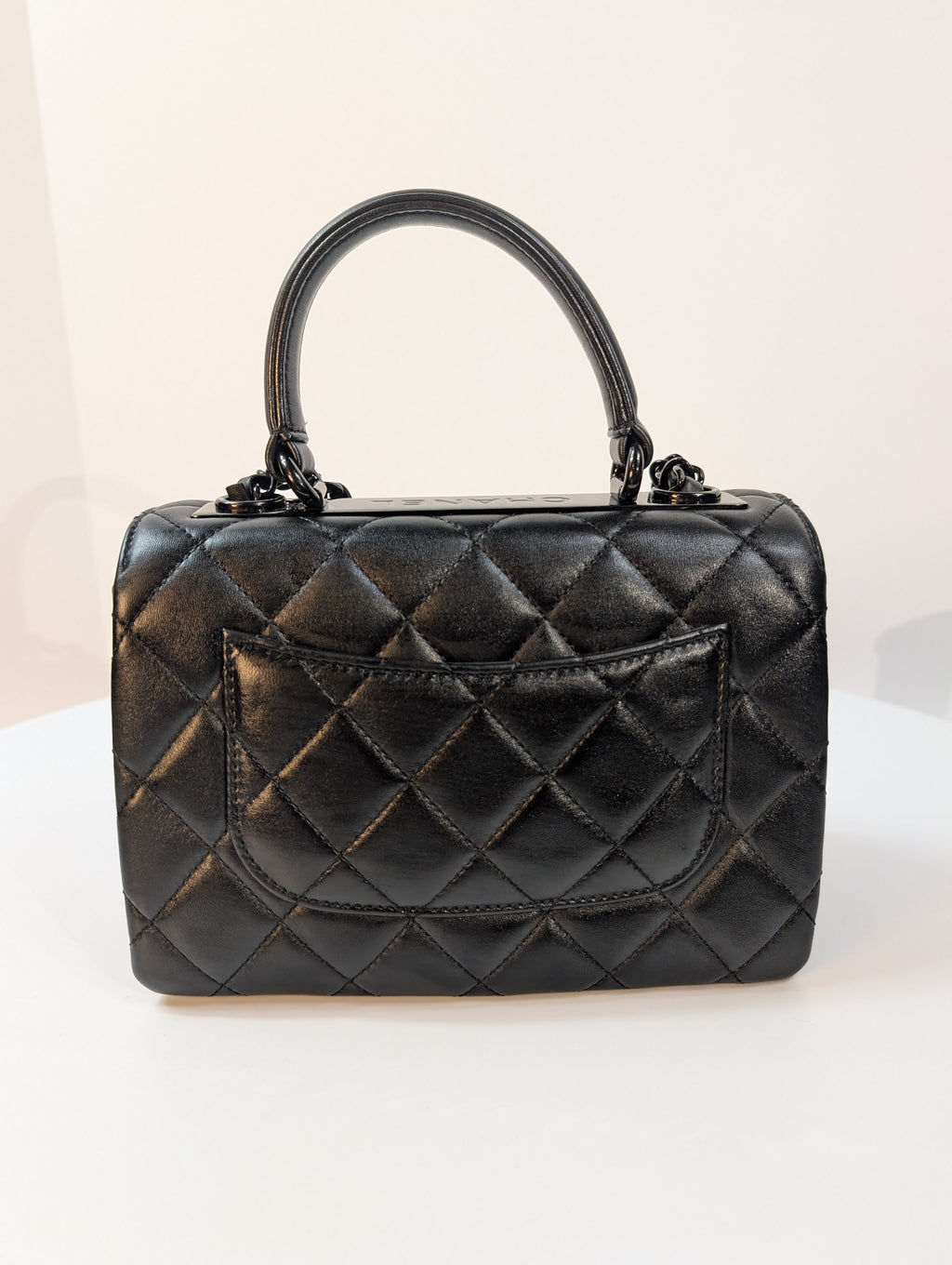 Chanel So Black Quilted Small Trendy Top Handle Flap Bag