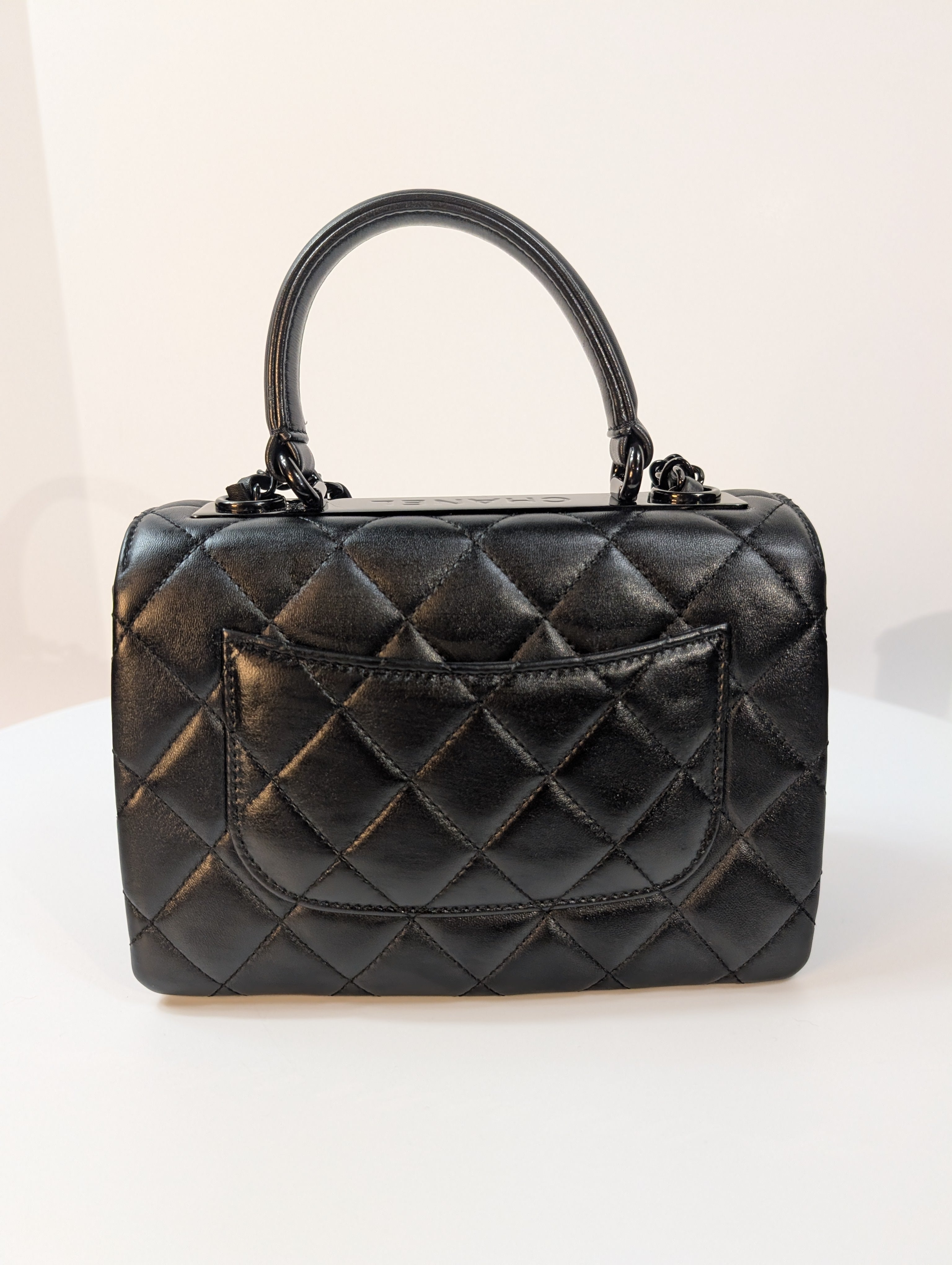Chanel So Black Quilted Small Trendy Top Handle Flap Bag