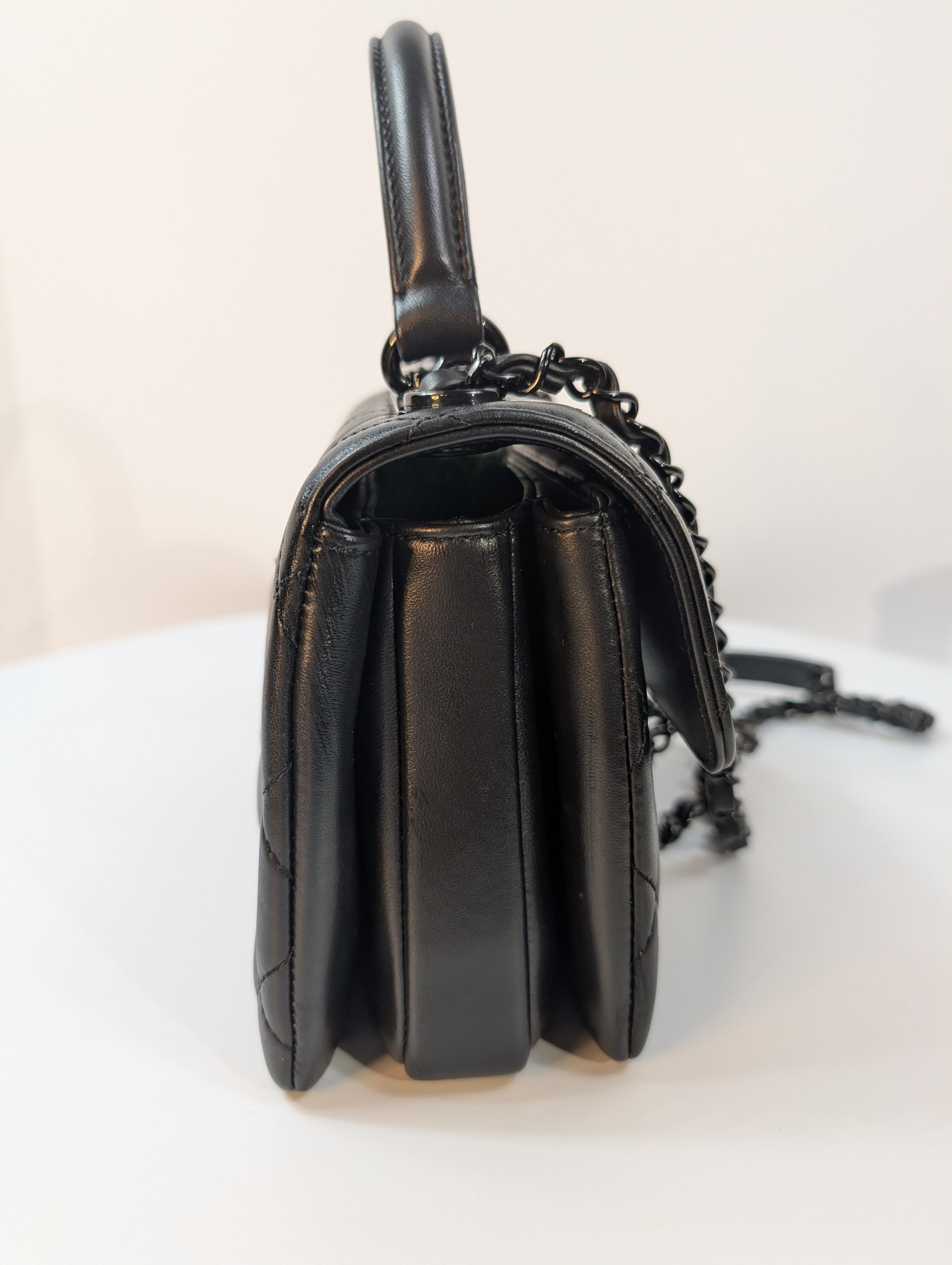 Chanel So Black Quilted Small Trendy Top Handle Flap Bag