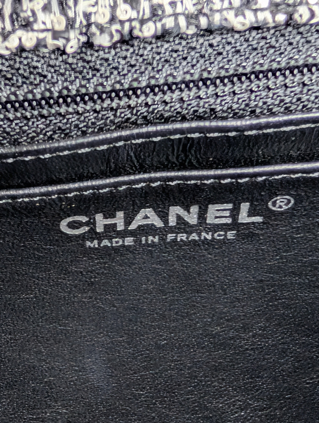 Chanel Classic Black and White Tweed Sequined Elementary Chic Flap Bag