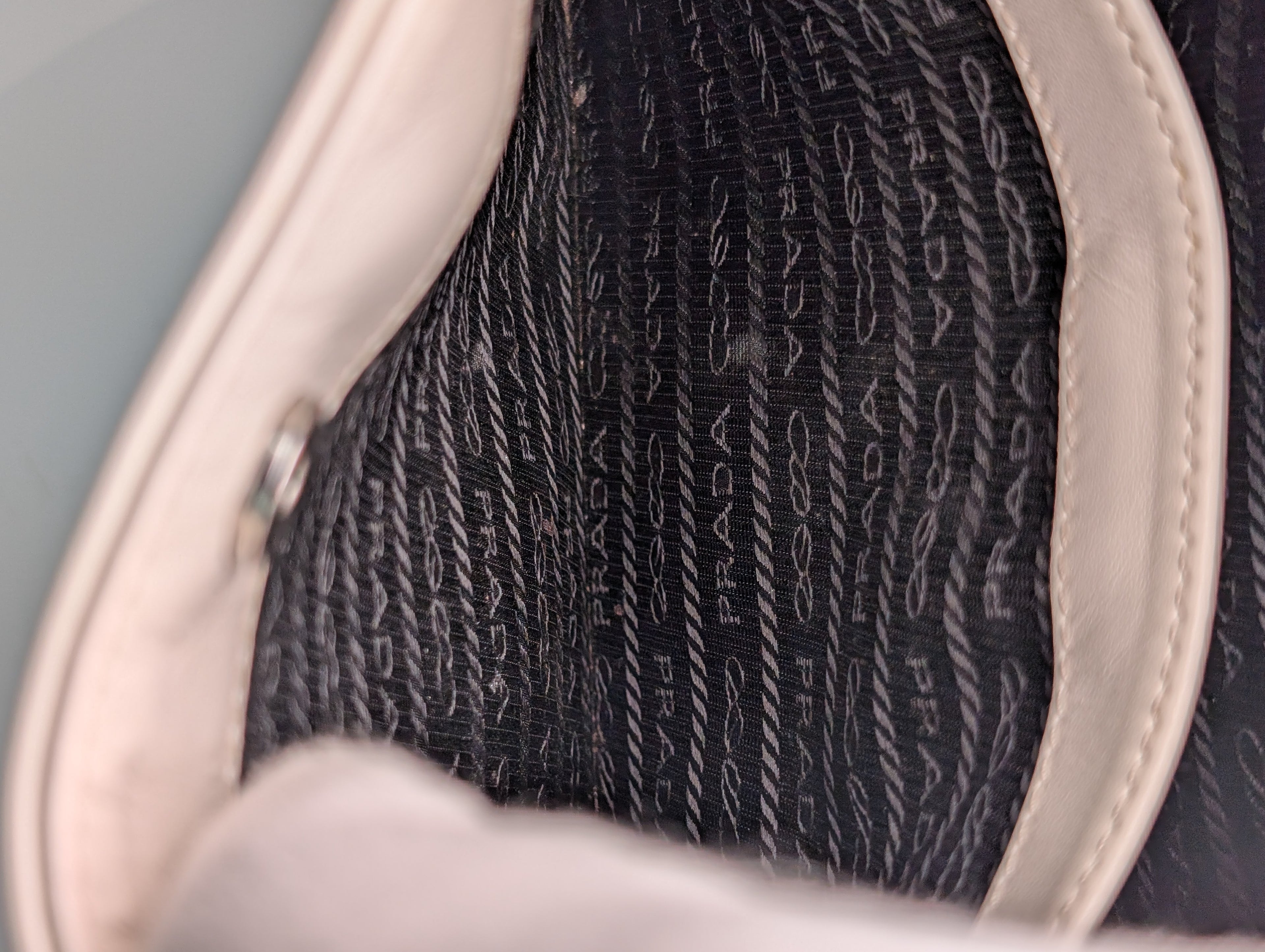 Prada White Brushed Leather Cleo Shoulder Bag