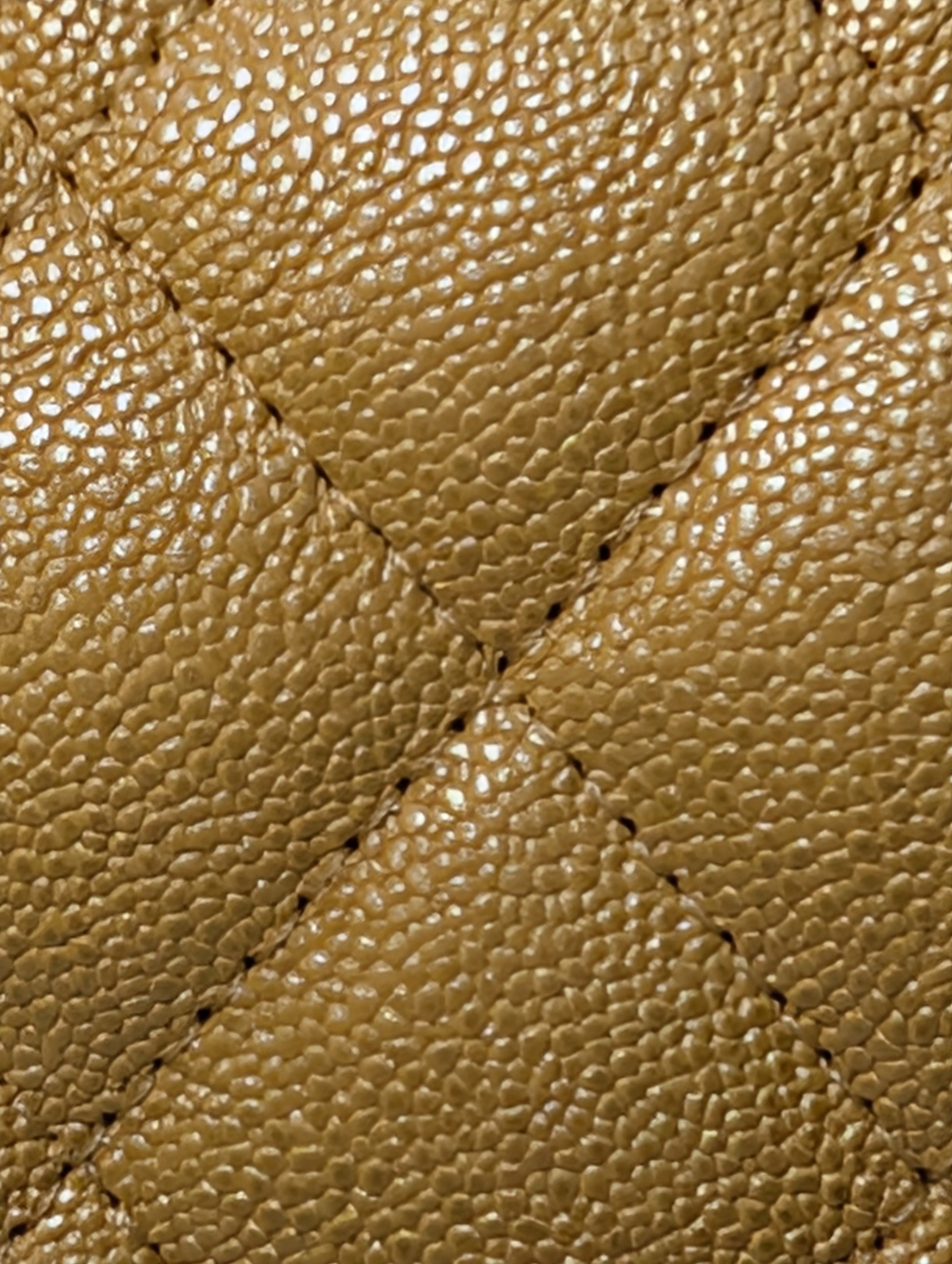 Chanel Iridescent Yellow Caviar Medium Classic Double Flap Bag