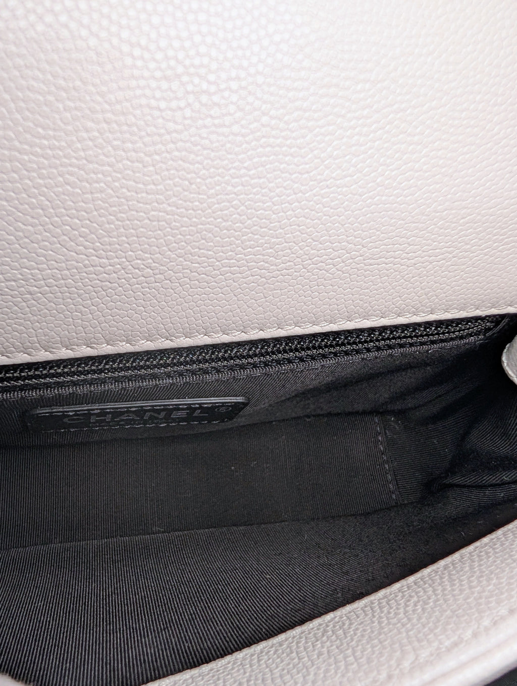 Chanel Limited-Edition Pearlized White MyEverything Caviar Mini-Flap with Black Hardware