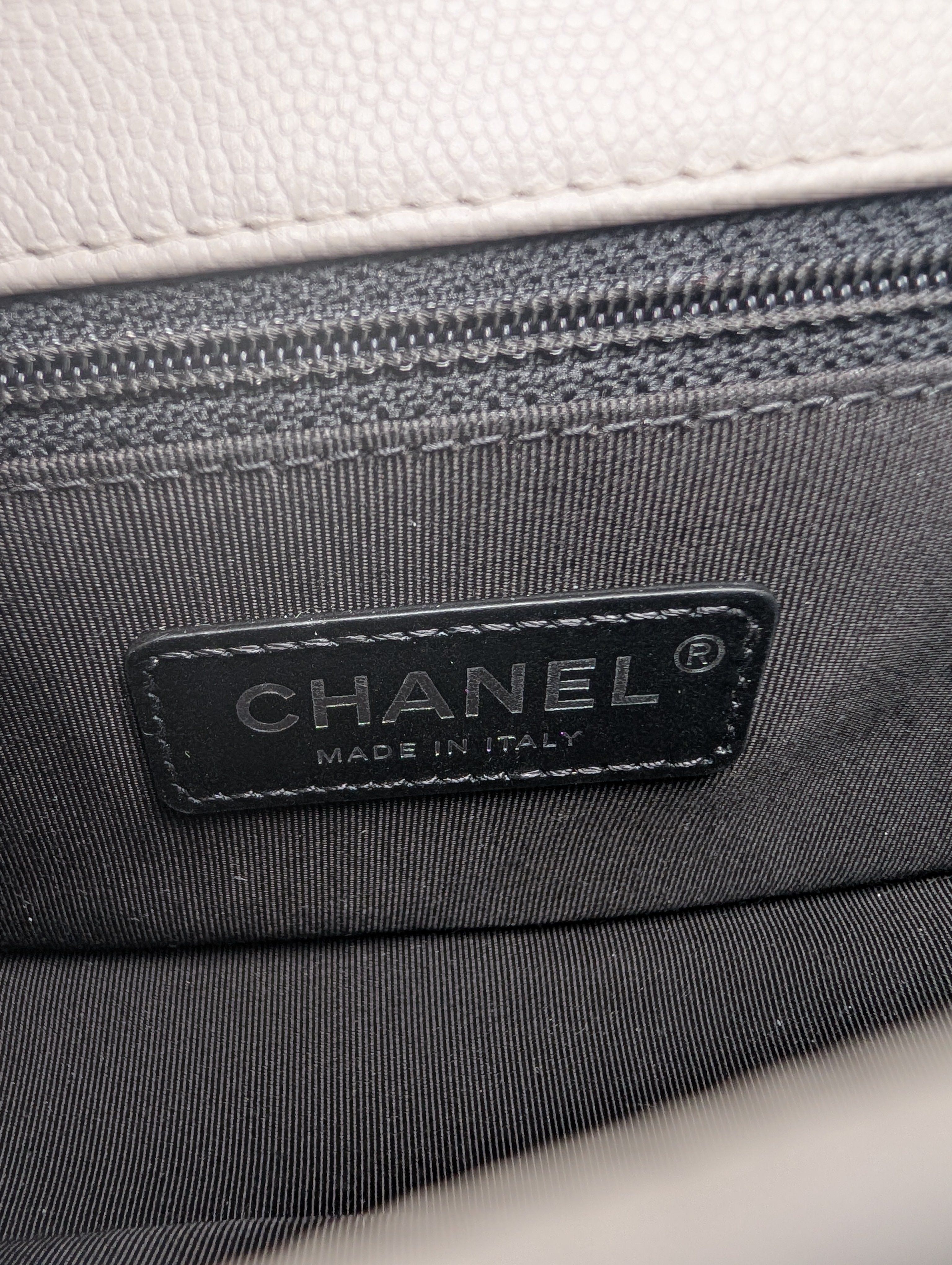 Chanel Limited-Edition Pearlized White MyEverything Caviar Mini-Flap with Black Hardware