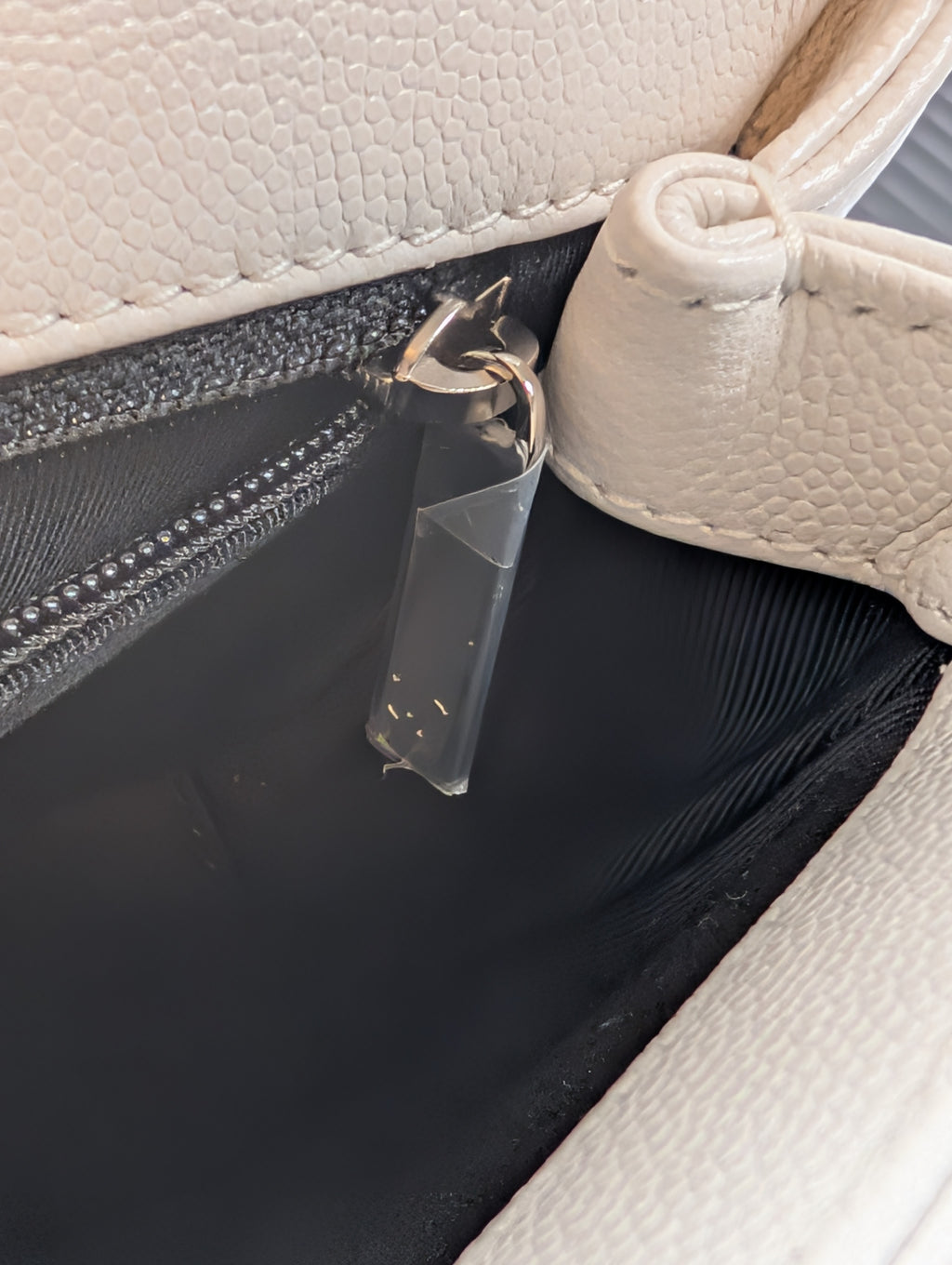 Chanel Limited-Edition Pearlized White MyEverything Caviar Mini-Flap with Black Hardware