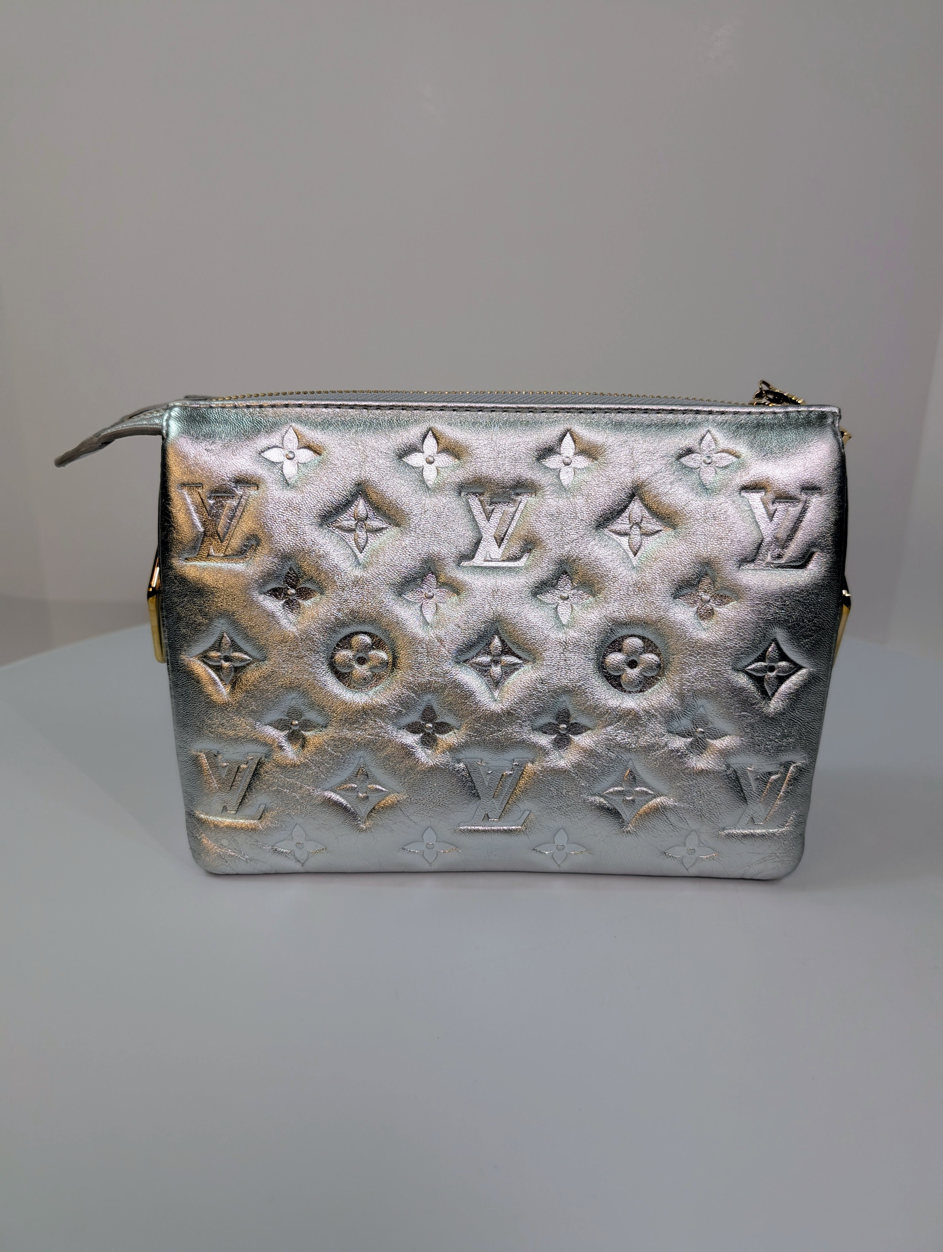 Louis Vuitton Iridescent Coussin Sequin and Silver Monogram Empreinte Bag