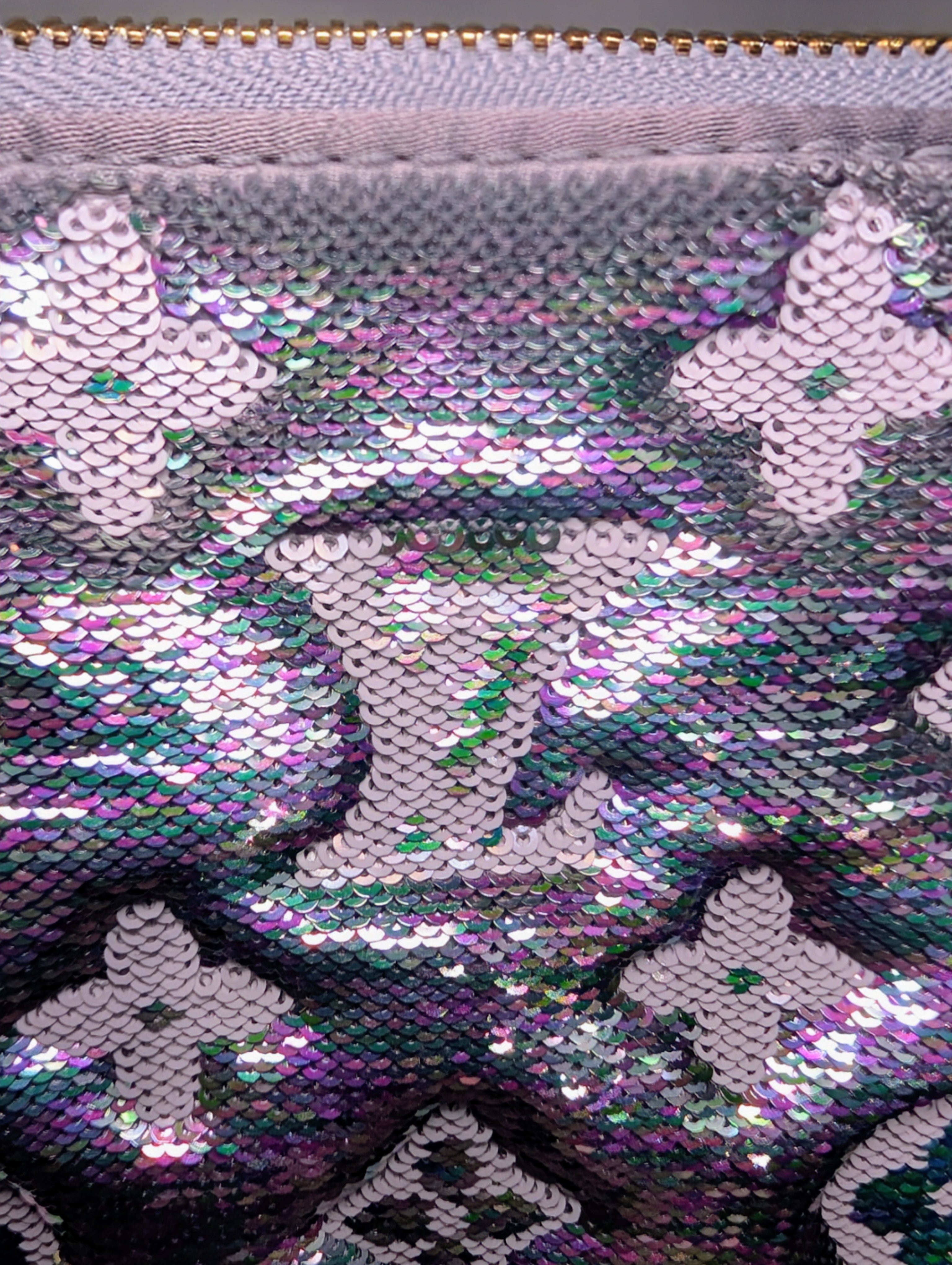 Louis Vuitton Iridescent Coussin Sequin and Silver Monogram Empreinte Bag