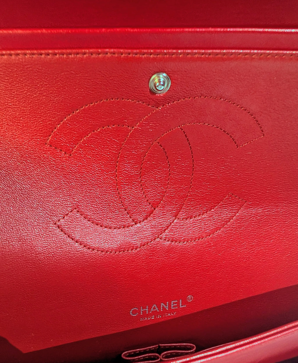 Chanel Rare 2013 17b Red Quilted Classic Jumbo Lambskin Double Flap