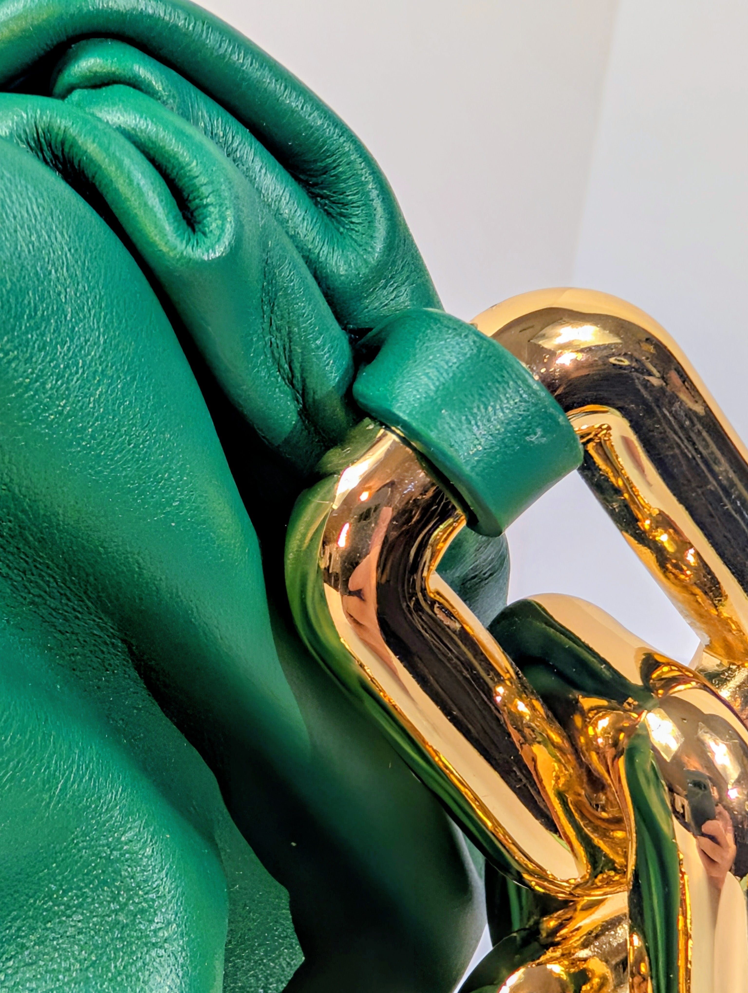 Bottega Veneta Emerald Green The Chain Pouch Mini Handbag