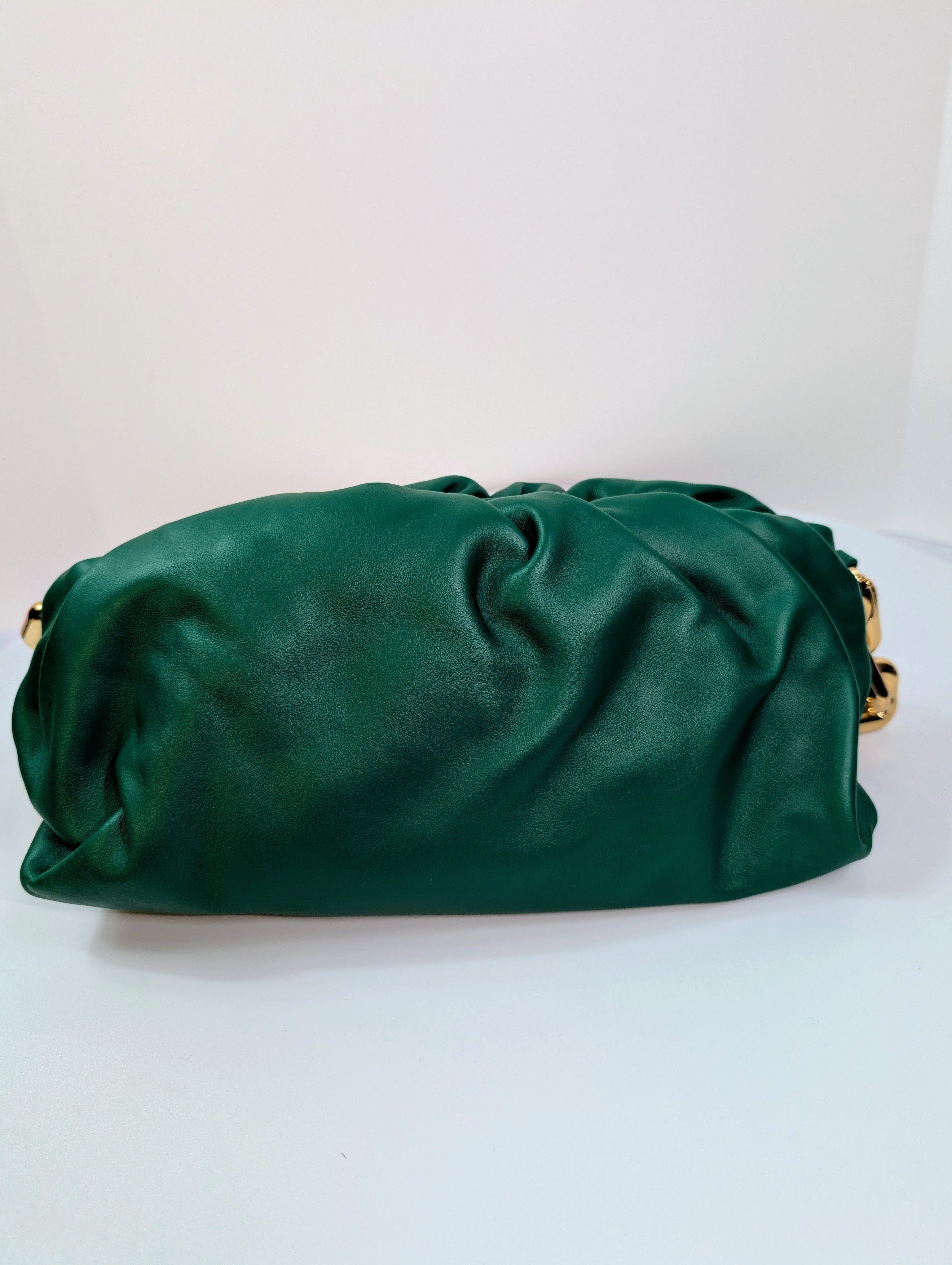 Bottega Veneta Emerald Green The Chain Pouch Mini Handbag