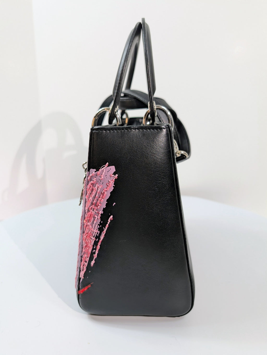 Dior Rare Black Lady Dior Multi-Color Sequined Art Collection Bag (Olympia Scarry)