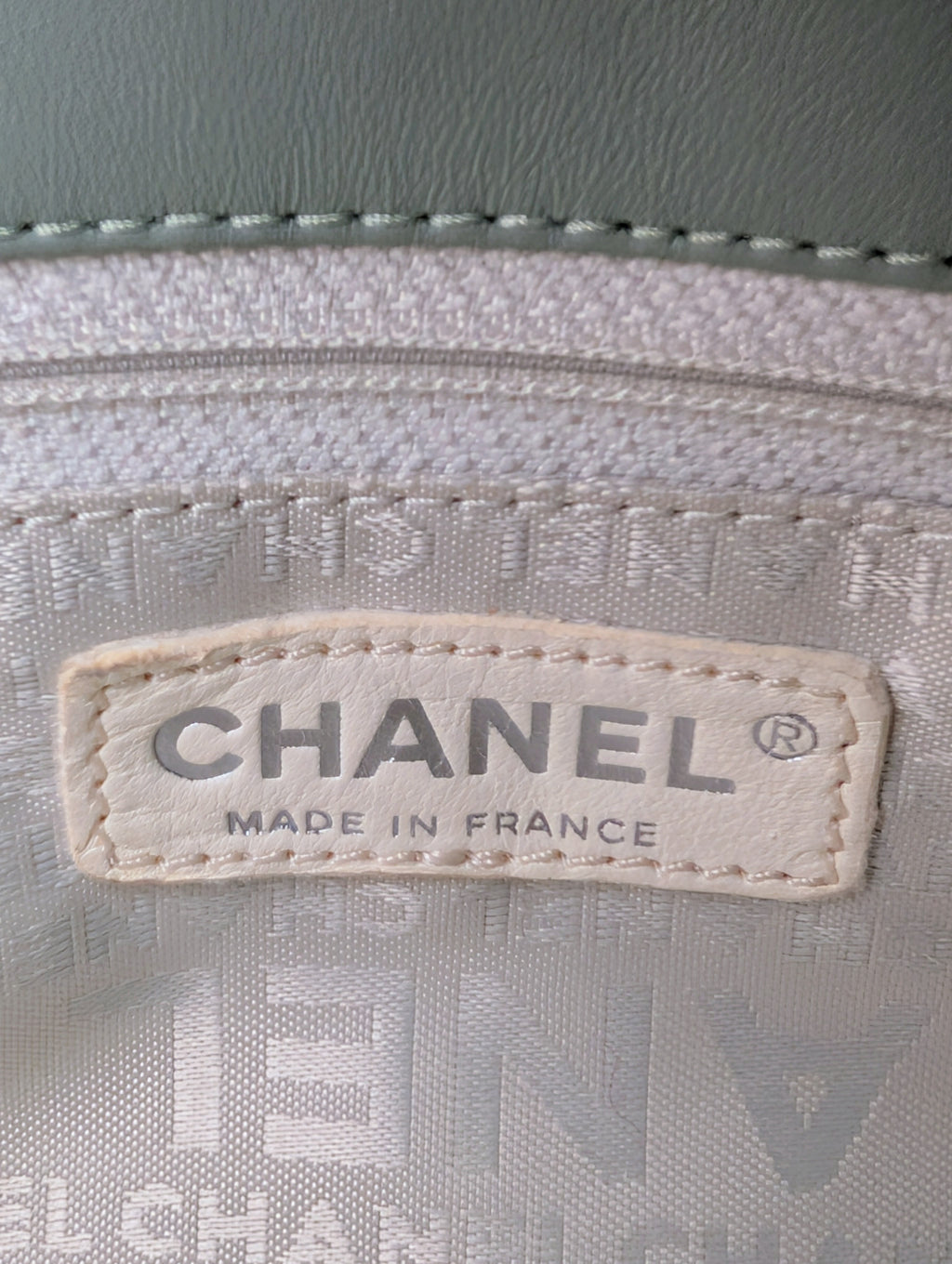Chanel Vintage Mint Green East West Flap Bag with Oversized Silver CC Lock