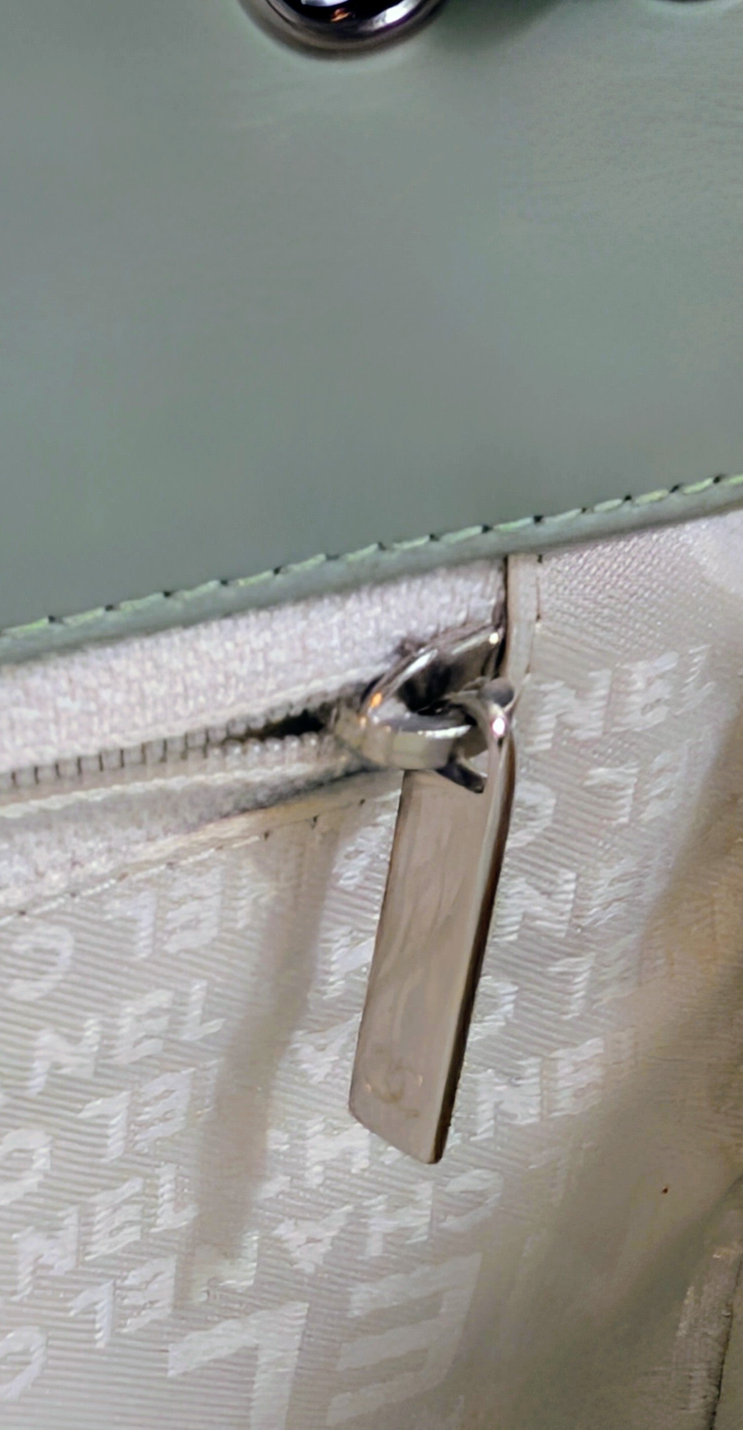 Chanel Vintage Mint Green East West Flap Bag with Oversized Silver CC Lock