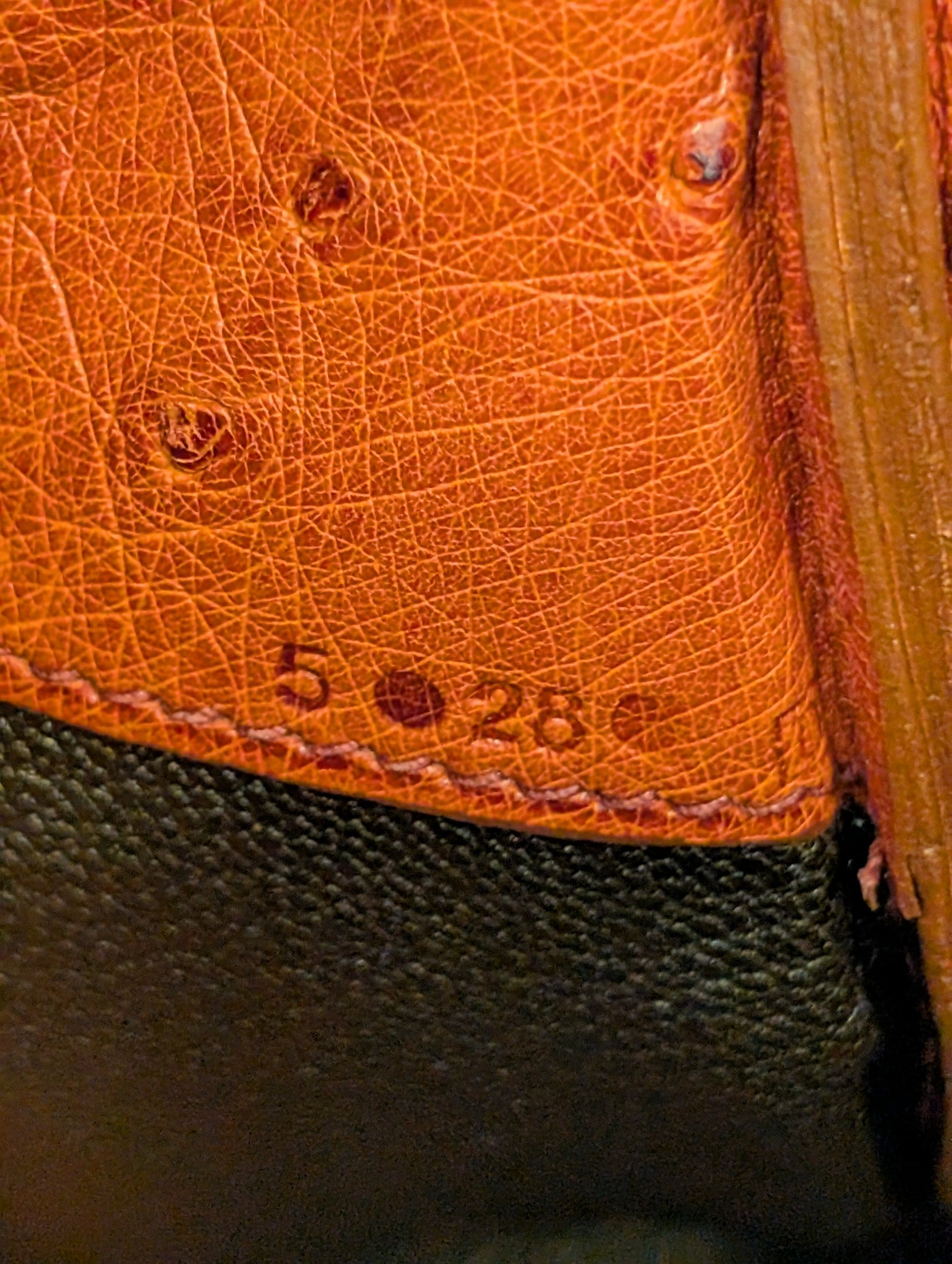 Hermes Vintage Orange Terracotta Ostrich Leather Tote Bag