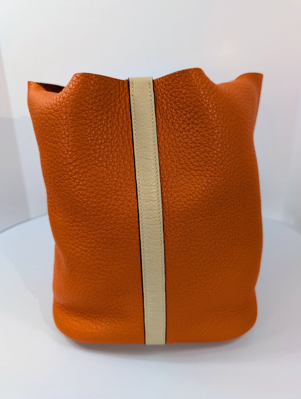 Hermes Bicolor Orange & Parchemin Clemence Leather Picotin 26 (GM) SOLD