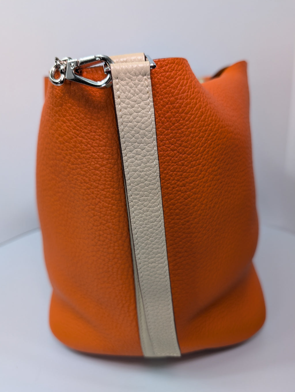 Hermes Bicolor Orange & Parchemin Clemence Leather Picotin 26 (GM) SOLD