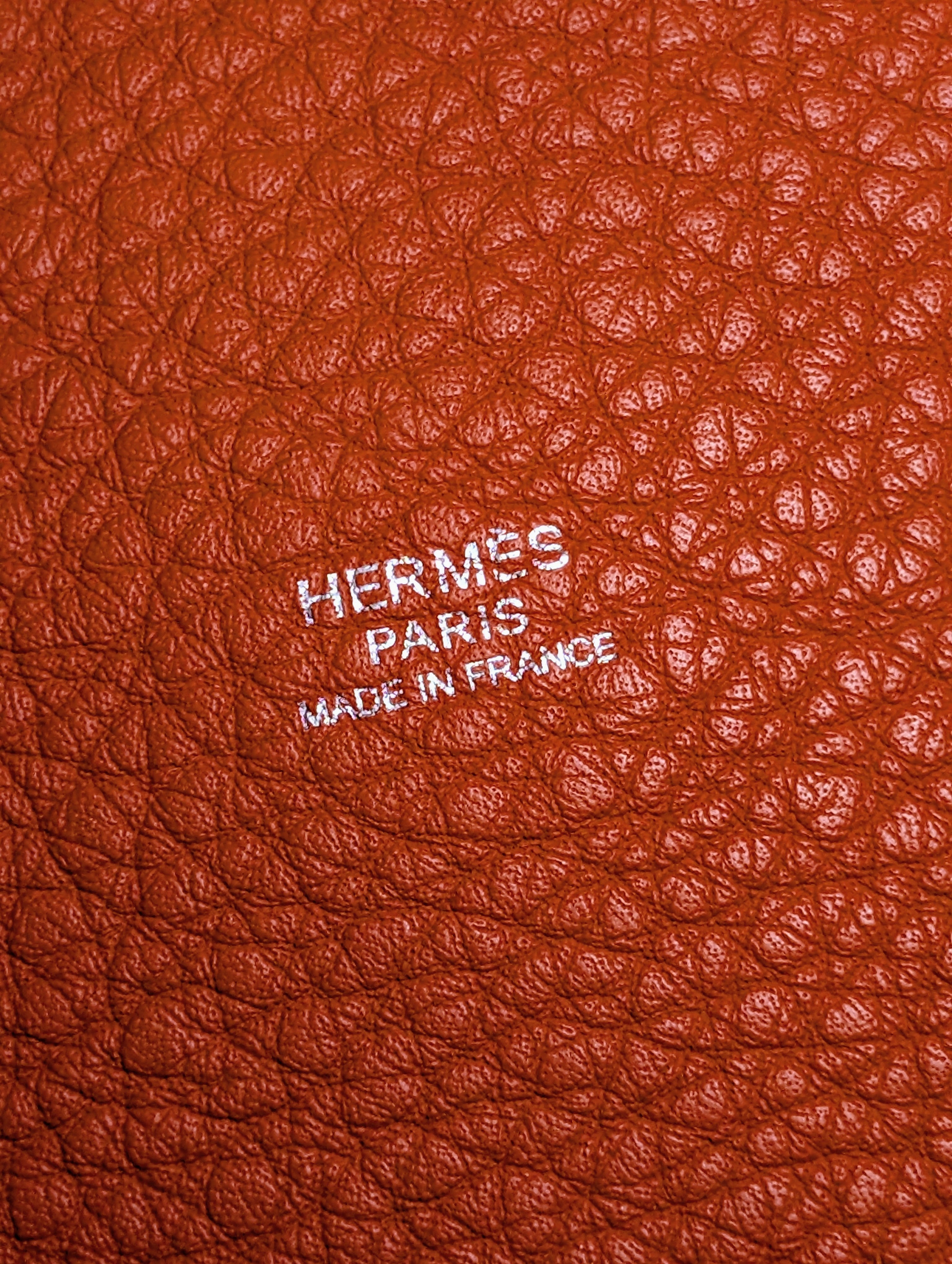 Hermes Bicolor Orange & Parchemin Clemence Leather Picotin 26 (GM) SOLD