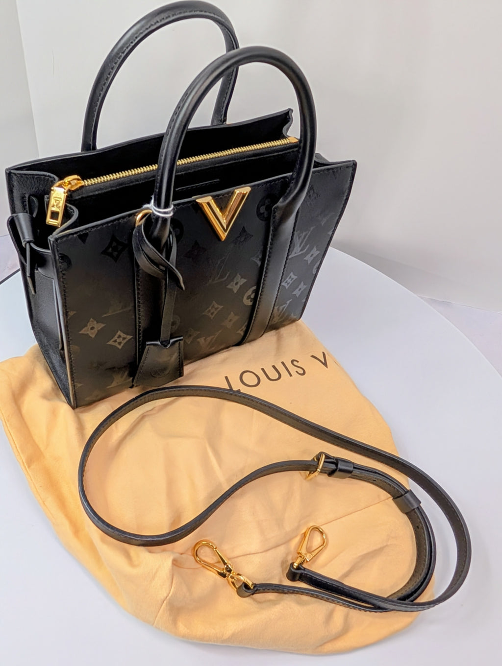 Louis Vuitton Black "Very" Tote BB Noir Monogram BB Handbag
