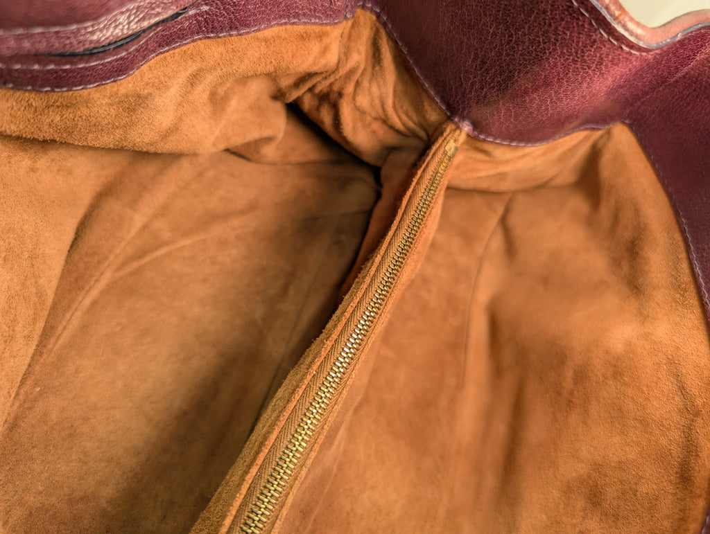 Bottega Veneta Burgundy Brown Intrecciato Embroidered Shoulder Bag