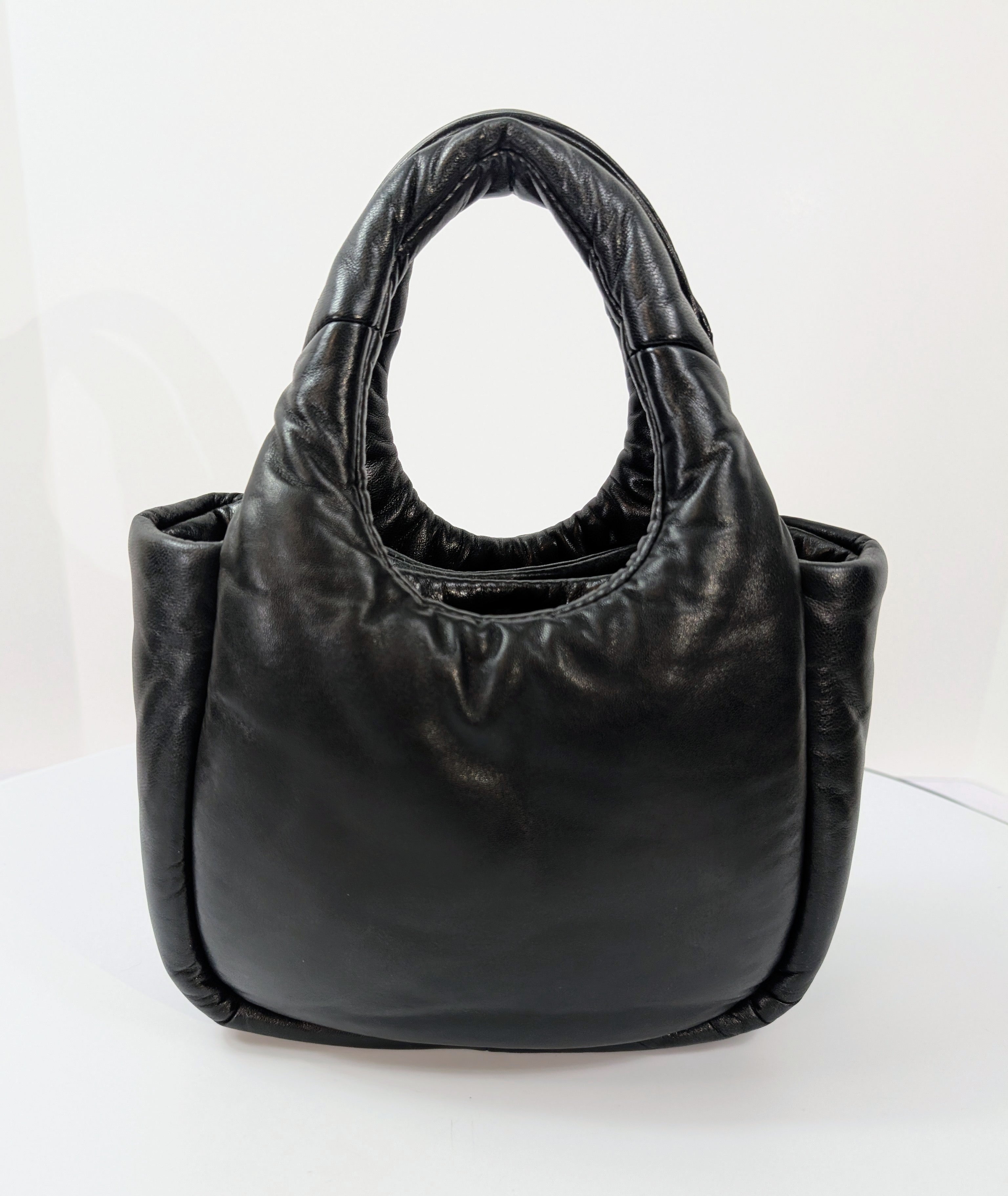 Prada Limited Edition Black Padded Soft Napa Leather Mini-Tote Bag
