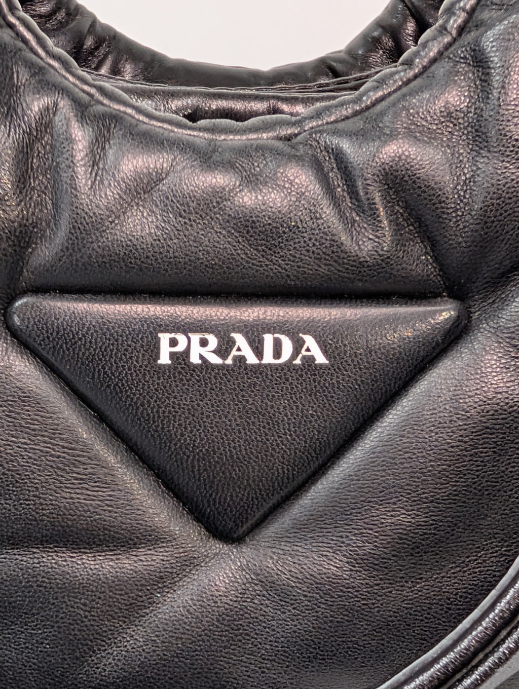 Prada Limited Edition Black Padded Soft Napa Leather Mini-Tote Bag
