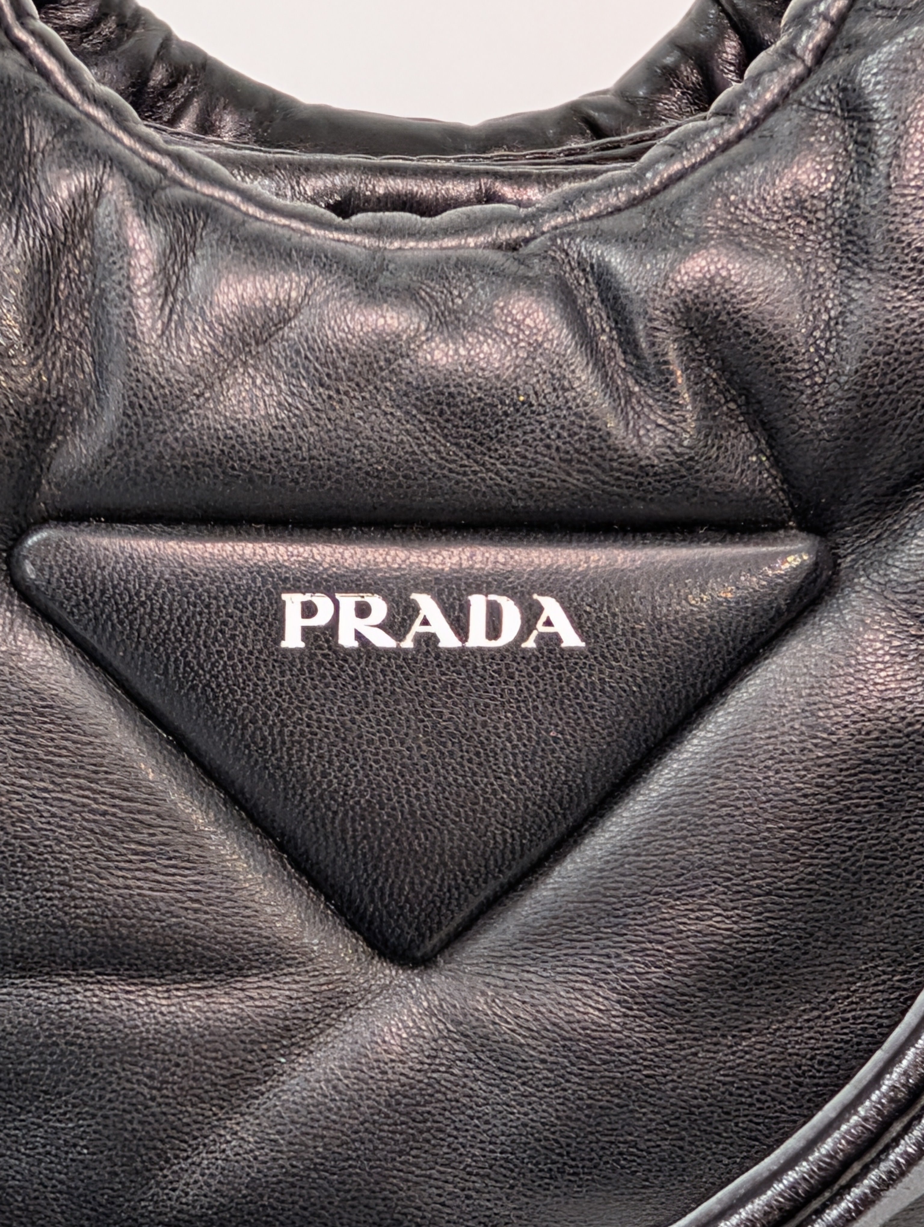 Prada Limited Edition Black Padded Soft Napa Leather Mini-Tote Bag