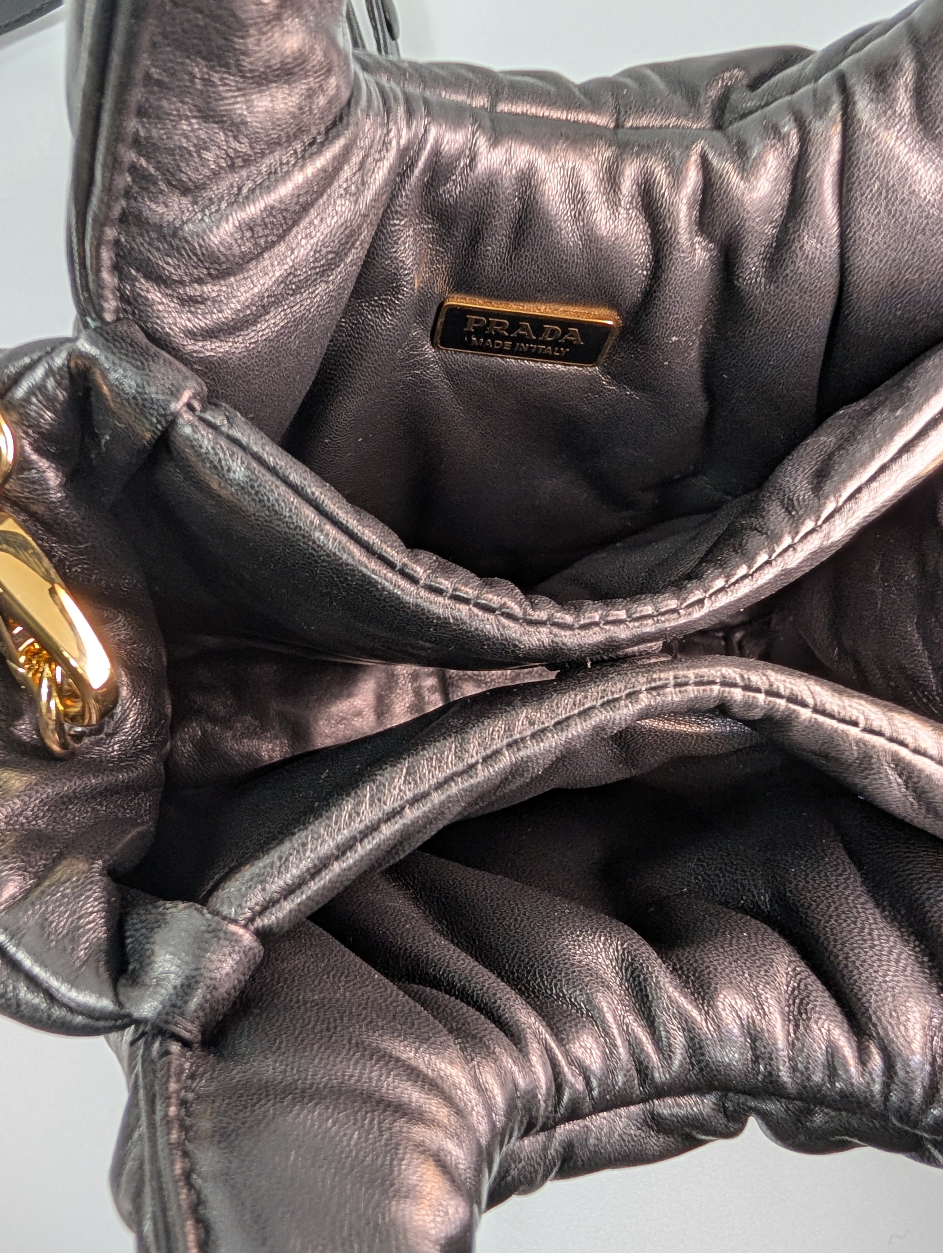 Prada Limited Edition Black Padded Soft Napa Leather Mini-Tote Bag